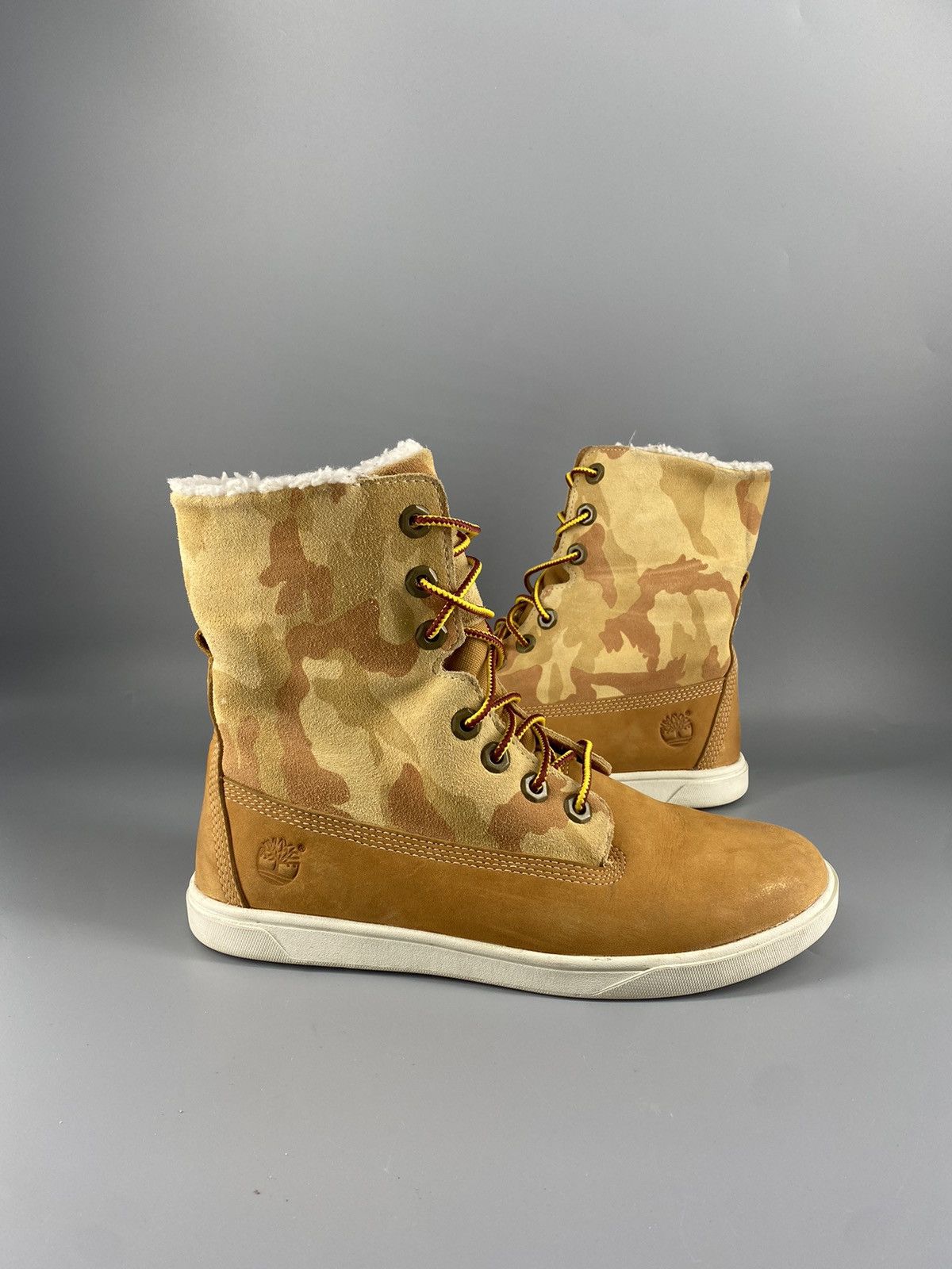 Timberland TIMBERLAND HI TOP BROWN SUEDE LIMITED EDITION CAMO BOOTS 38 Size US 5.5 / EU 38 - 1 Thumbnail