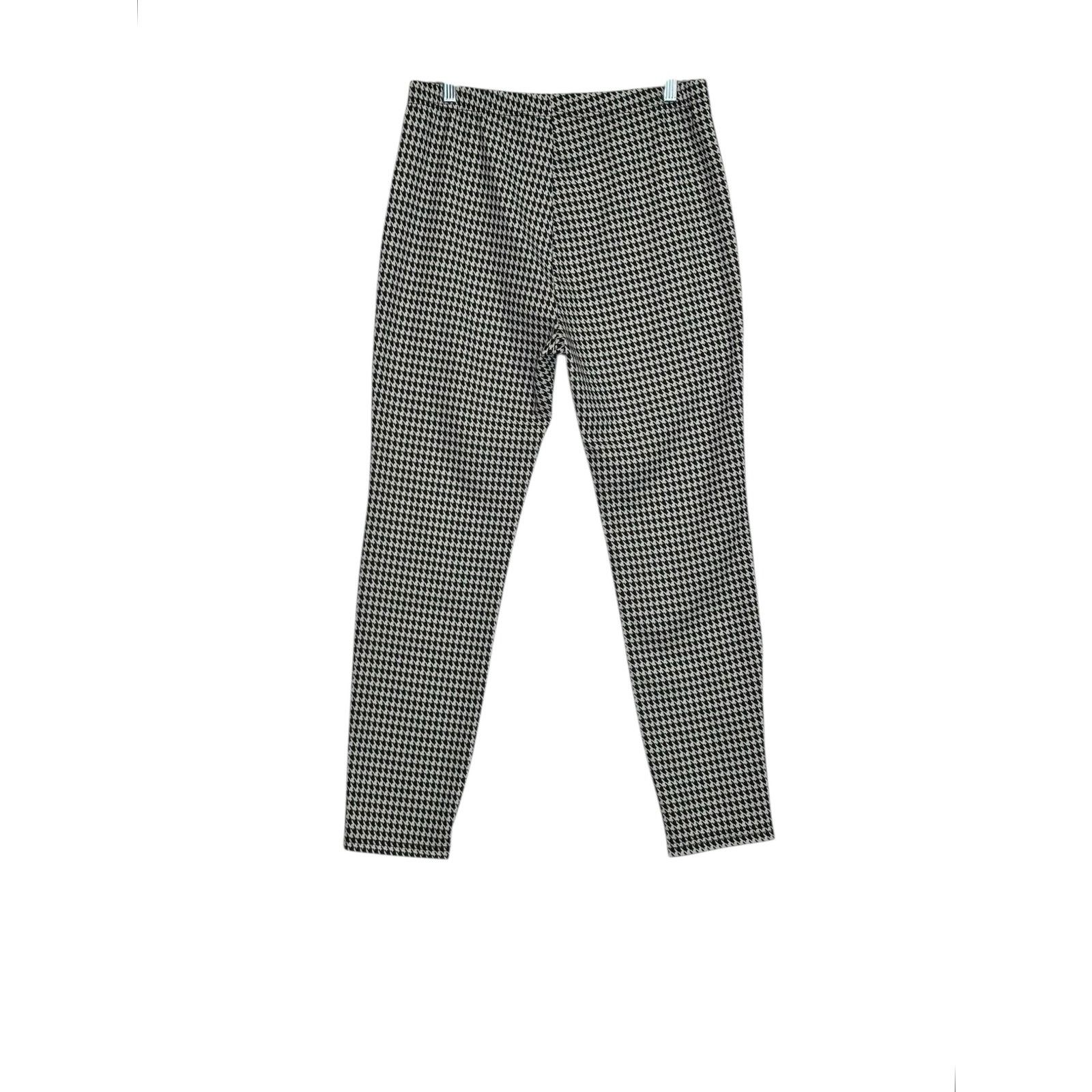 Shein Shein black white houndstooth pull on pants size Large Size 30" / US 8 / IT 44 - 7 Thumbnail