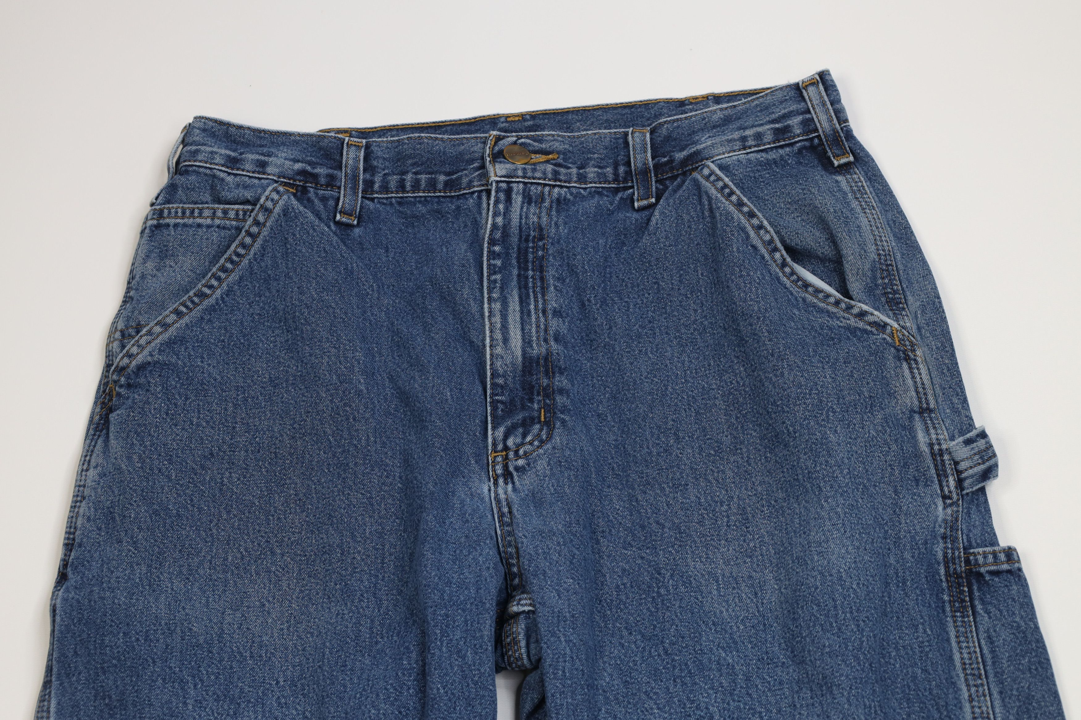Carhartt Vintage Carhartt Wide Leg Dungaree Denim Jeans Blue Cotton Size US 32 / EU 48 - 2 Thumbnail