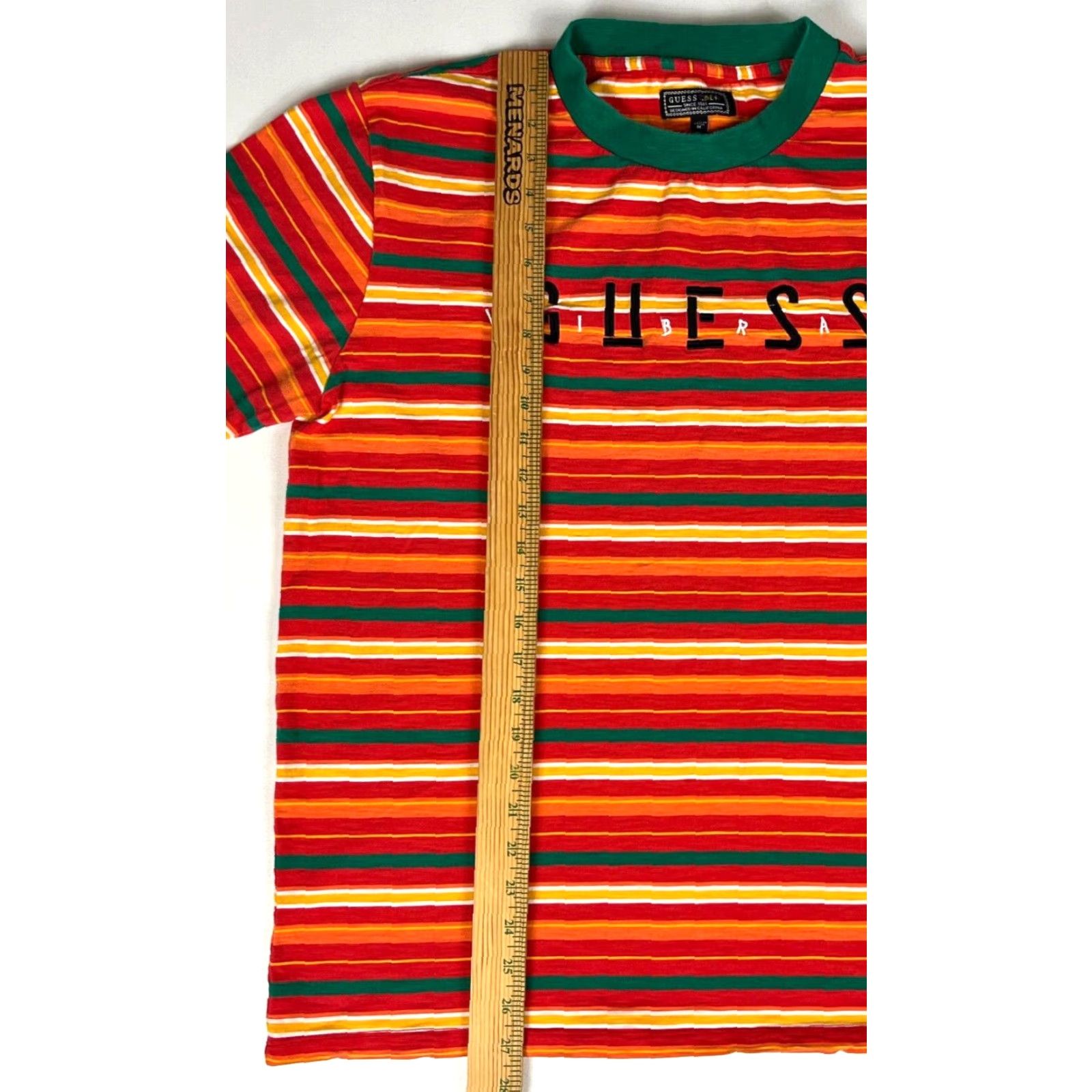 Guess GUESS T-Shirt Men's Vibras Striped Embroidered Sz M Multicolor Cotton Crew Neck Short Sleeve Embroidered Mens Size US M / EU 48-50 / 2 - 7 Thumbnail