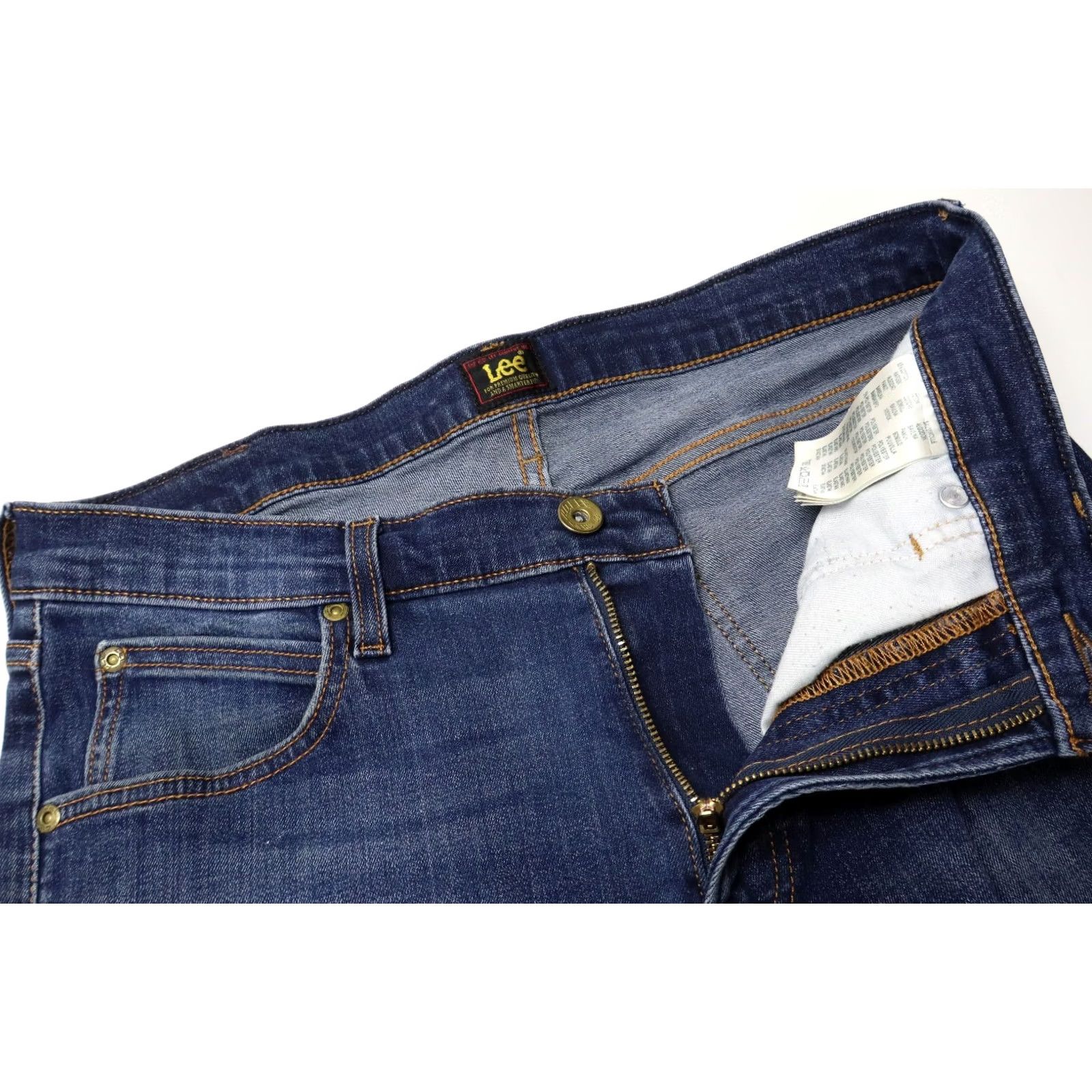 Lee LEE Luke Jeans Slim Blue Zip Fly Stretch Mens W31/L32 Whiskers Fade Effect Slim Fit Size US 31 - 4 Thumbnail