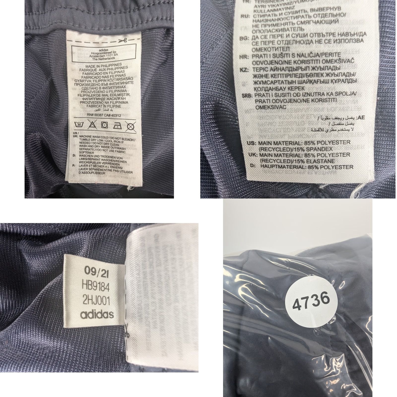 Adidas Adidas Training Aeroready Printed Blue Pants Men's Medium Joggers Zip Pockets Size US 31 - 9 Thumbnail