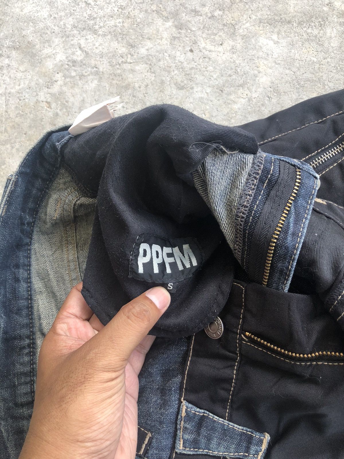 PPFM Japanese PPFM Double Waist Distressed Jeans Size US 31 - 15 Thumbnail