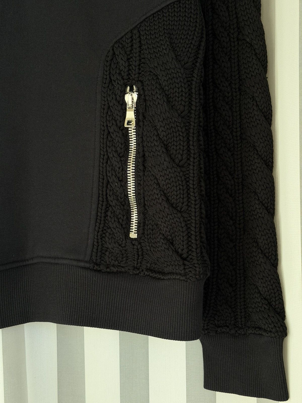 Balmain BALMAIN FW2014 Army Cabel Knit Zip Sweater Decarnin Black Size US M / EU 48-50 / 2 - 10 Thumbnail