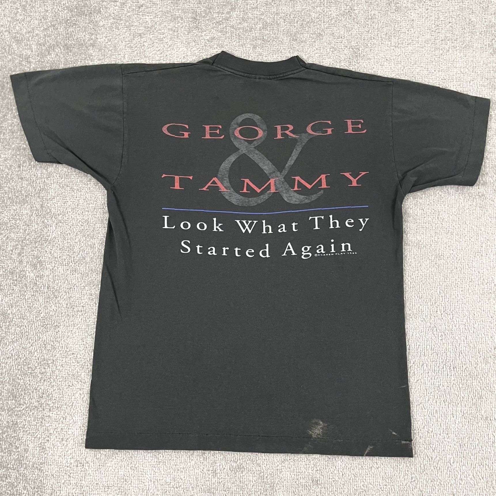 Fruit Of The Loom VTG George & Tammy Shirt Men Large Black 1995 Look What They Started 90s Country Graphic Print T-Shirt Mens Size US L / EU 52-54 / 3 - 2 Thumbnail