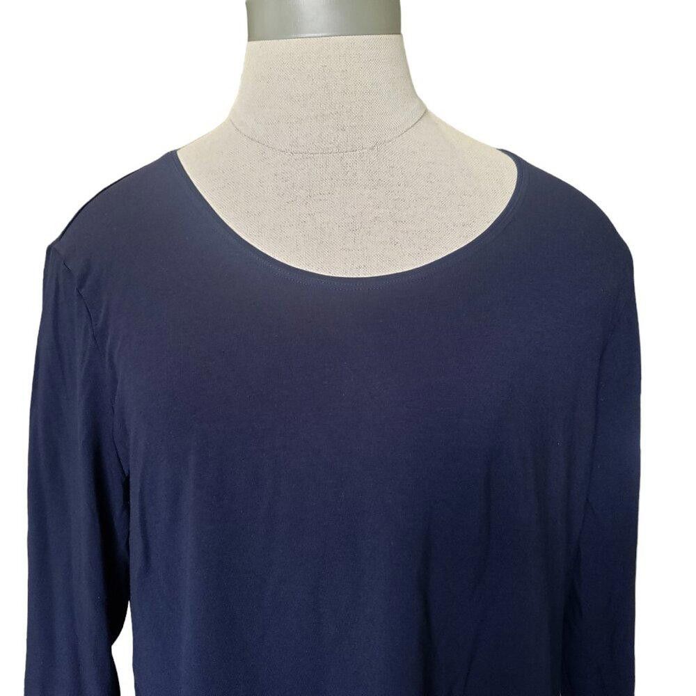 Chicos CT1524 Chico's Ultimate Long Sleeve Navy Tee L Size L / US 10 / IT 46 - 2 Thumbnail