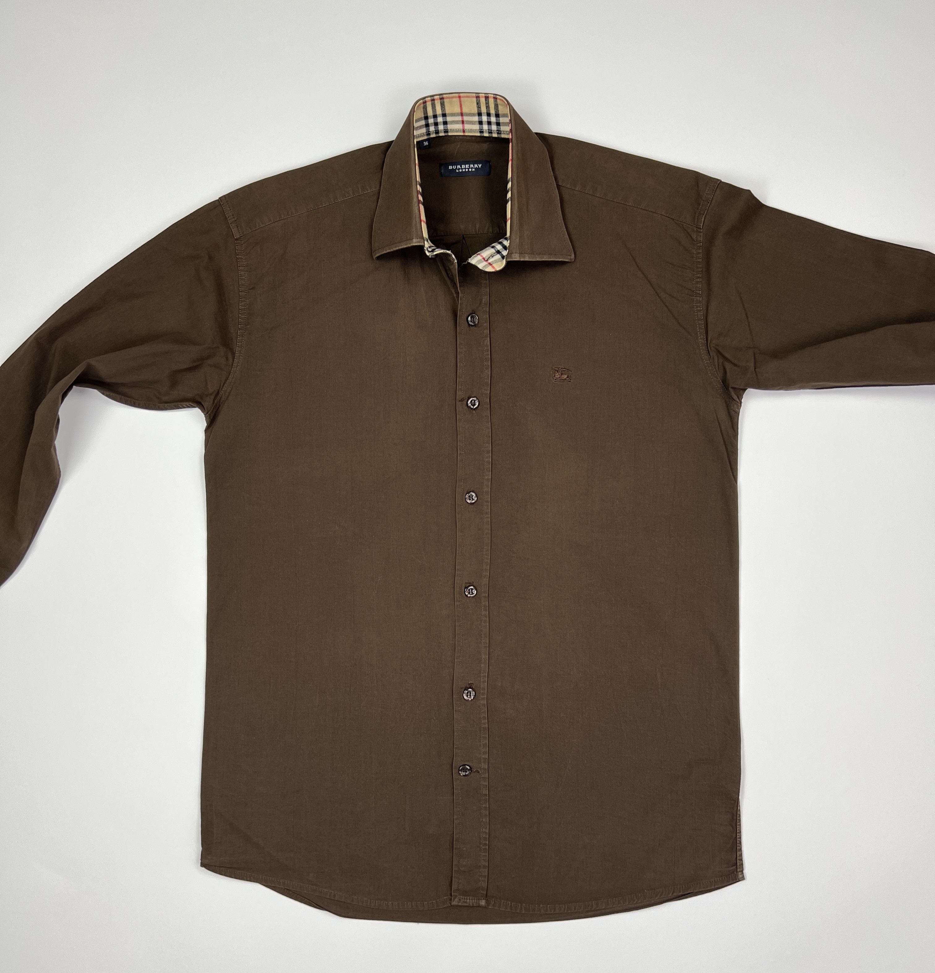 Burberry Vintage 00s Burberry Nova Check Brown Button Up Shirt Size US S / EU 44-46 / 1 - 4 Thumbnail