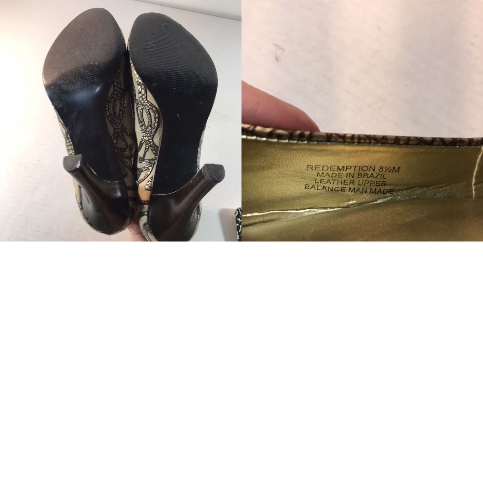 Carlos Santos Carlos Santana Heels Beige Suede/Brown Leather Open Toe Pump Womens Size 8.5M Ultra High 4in Bohemian Size US 9 / IT 39 - 8 Thumbnail