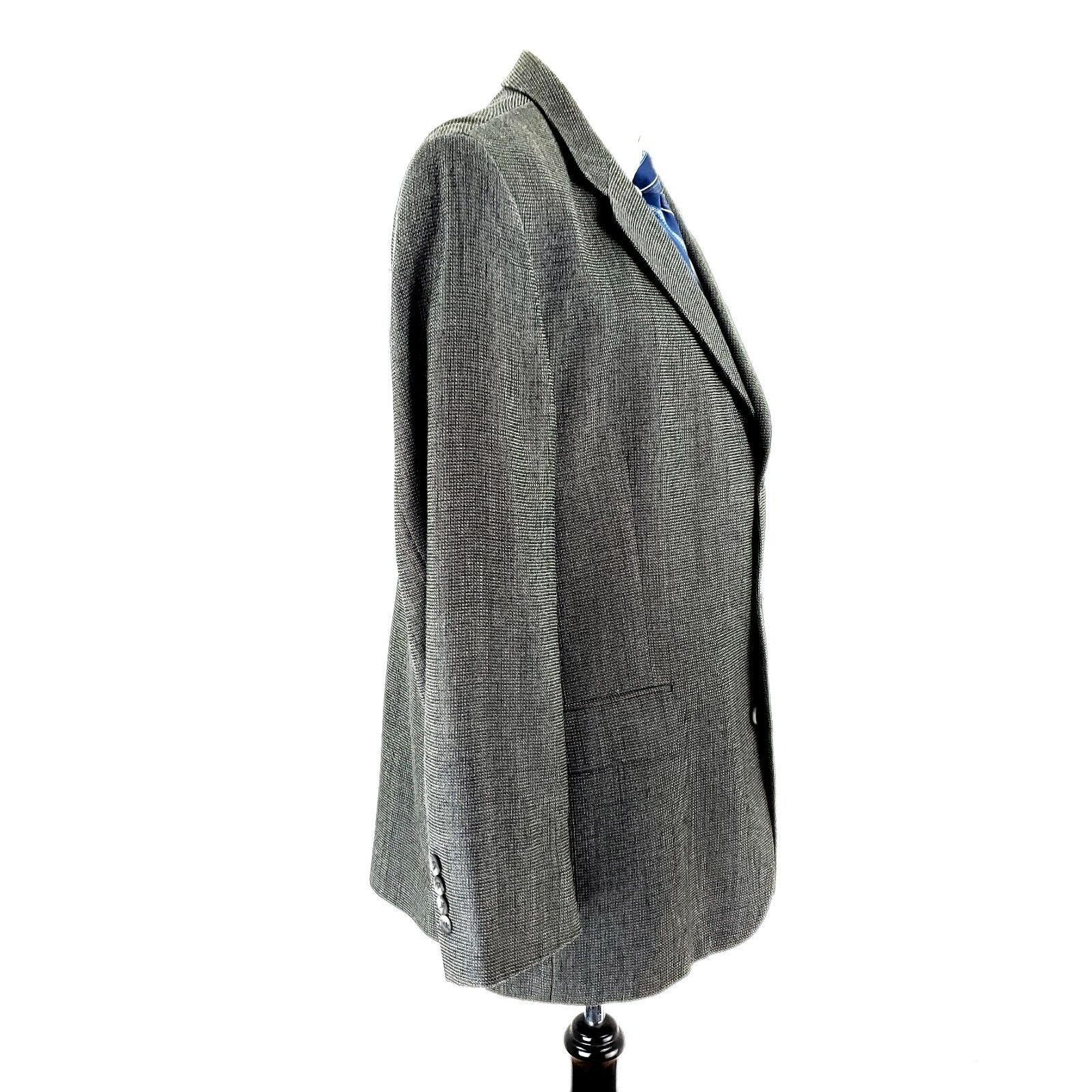 Stafford Stafford Executive Wool Silk 3 Button Sport Coat 42R Black W Size 42R - 6 Thumbnail