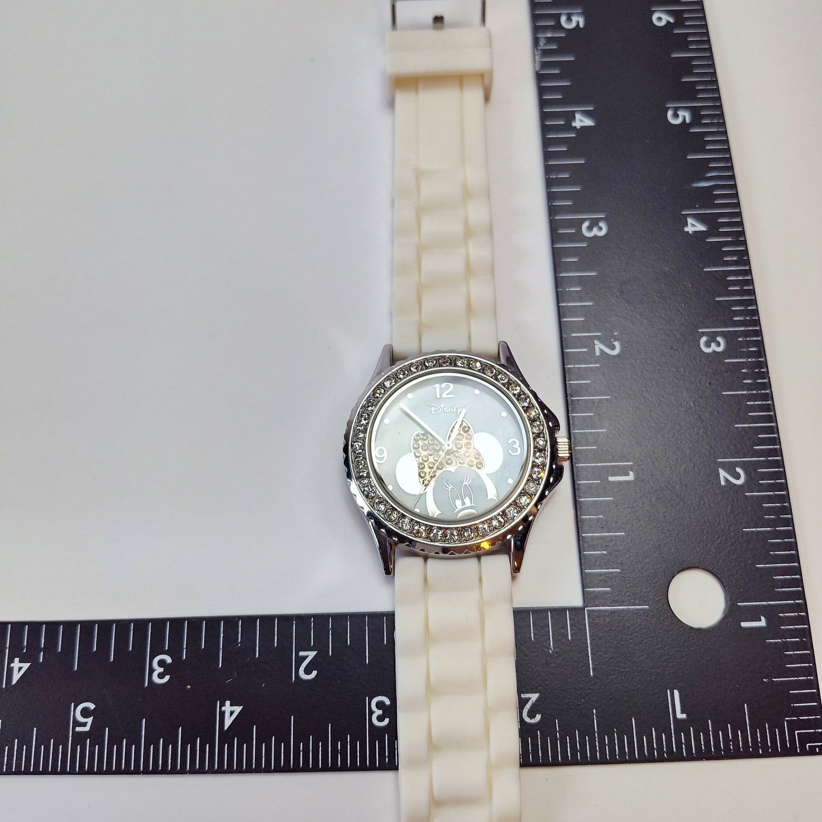 Disney Disney Minnie Mouse Rhinestone Watch White Silicone Band Size ONE SIZE - 6 Thumbnail