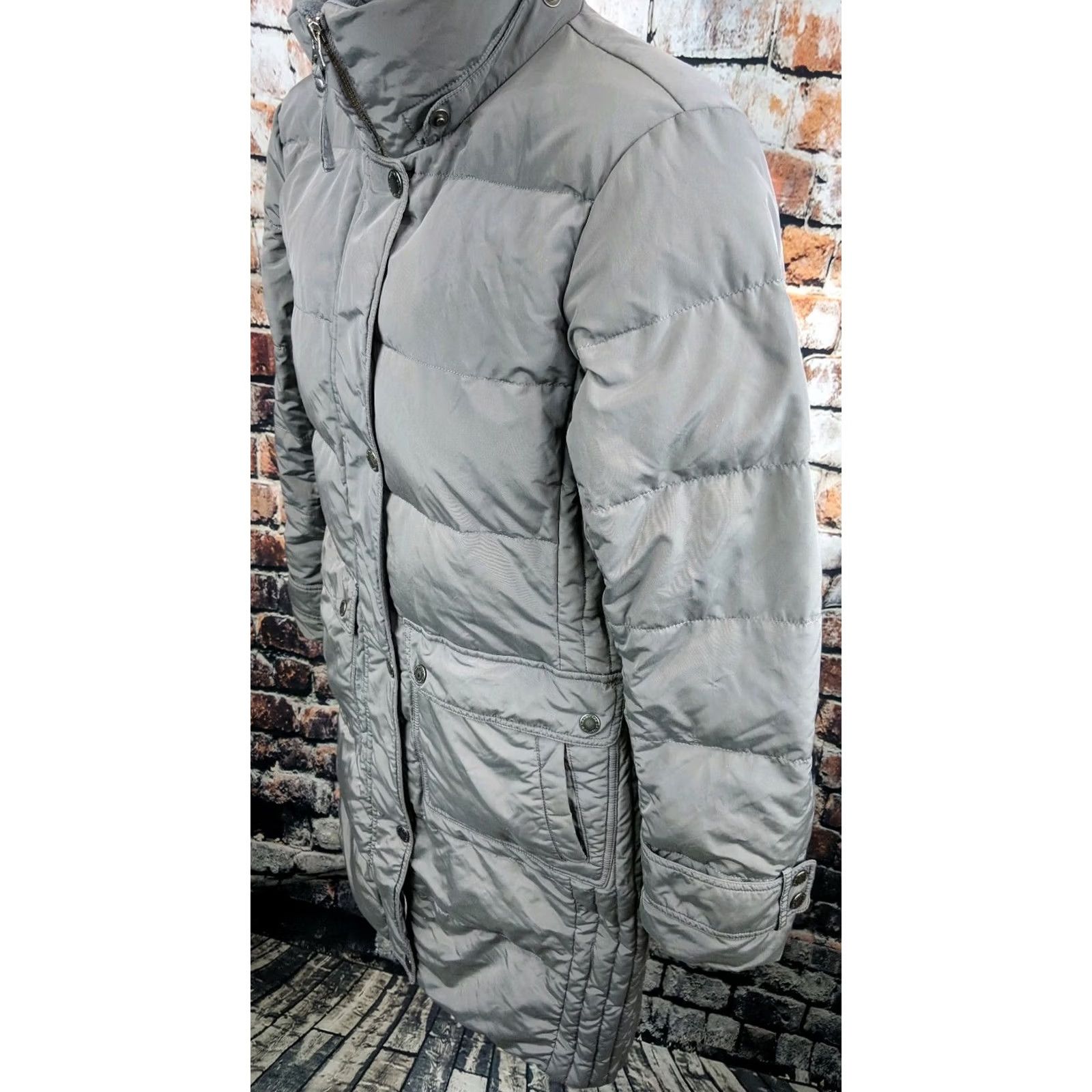 Lands' End LANDS END Womens Small Long Down Puffer Jacket Coat Quilted Grey Winter Size S / US 4 / IT 40 - 6 Thumbnail