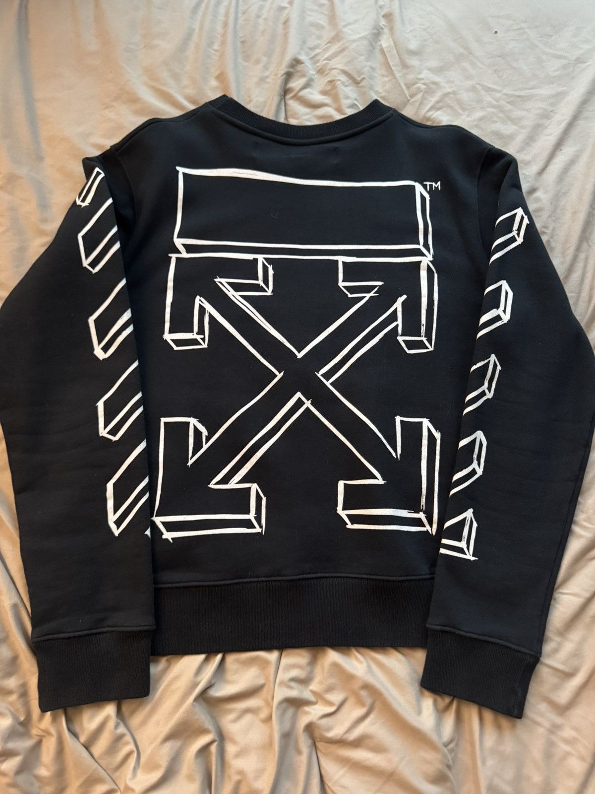 Off-White Off-White Black Crewneck Sweatshirt Size US L / EU 52-54 / 3 - 2 Thumbnail