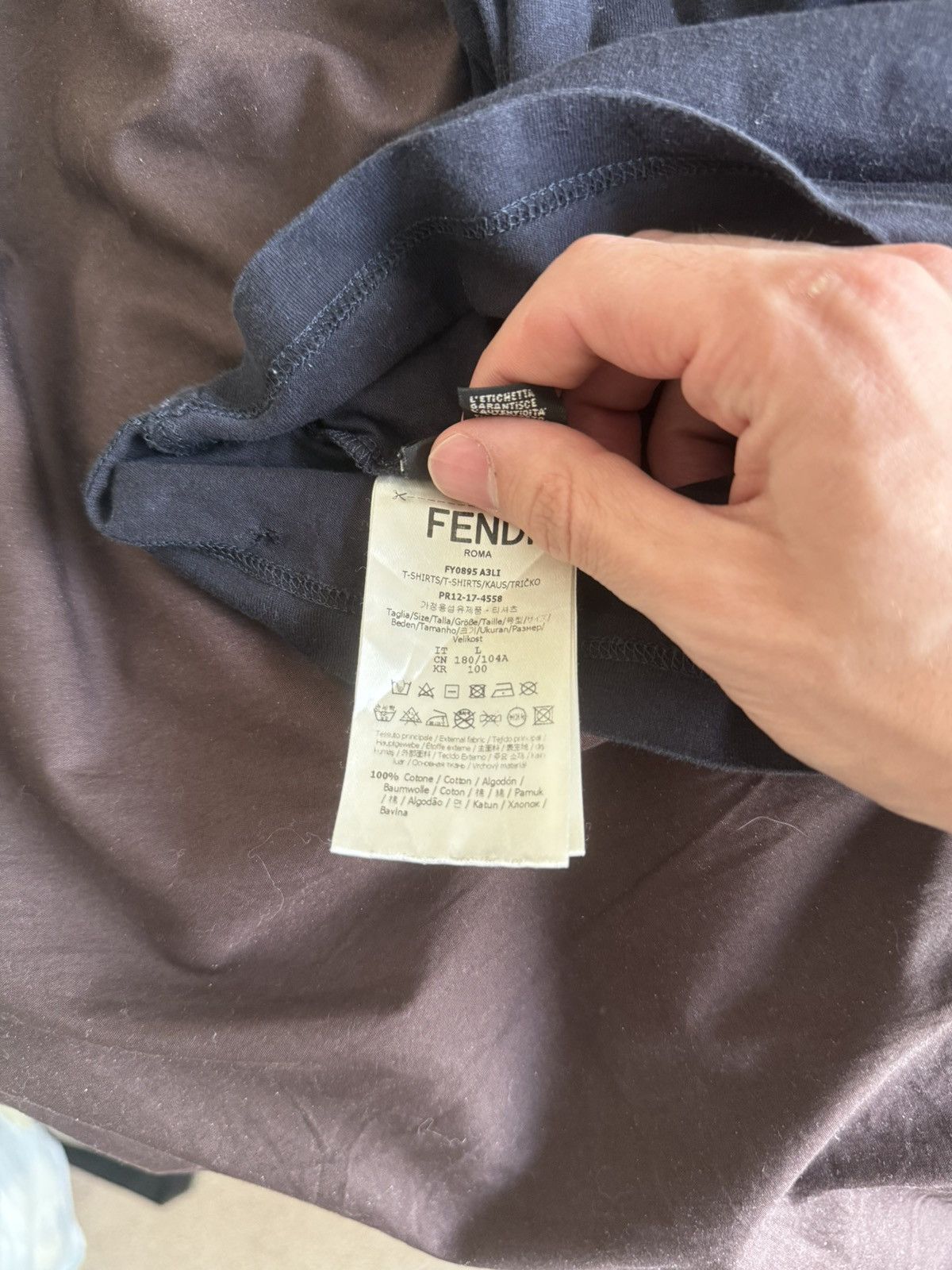 Fendi Fendi Bug Monogram Navy T-shirt Size US L / EU 52-54 / 3 - 4 Thumbnail