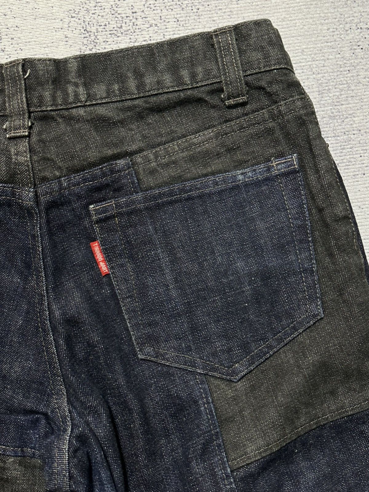 Undercover × Uniqlo 2000s Tornado Mart Flare Patchwork Denim Jeans Size US 30 / EU 46 - 13 Thumbnail