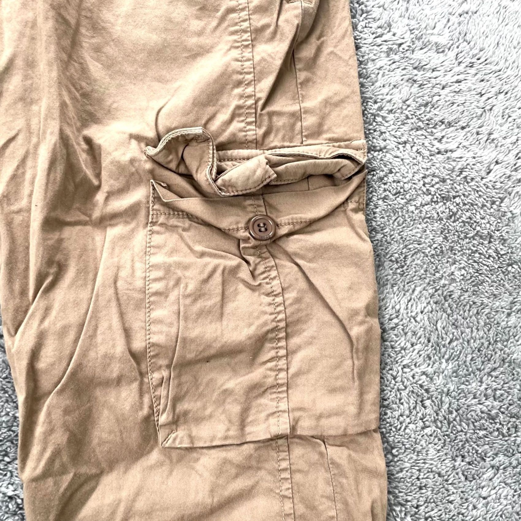 Vintage Bikkembergs Pants Mens 33x30 Beige Cotton Stretch Cargo Pocket Straight Leg Pants Mens Beige Cargo Pocket Straight Leg 33x30 Regular Mens Size US 33 - 4 Thumbnail
