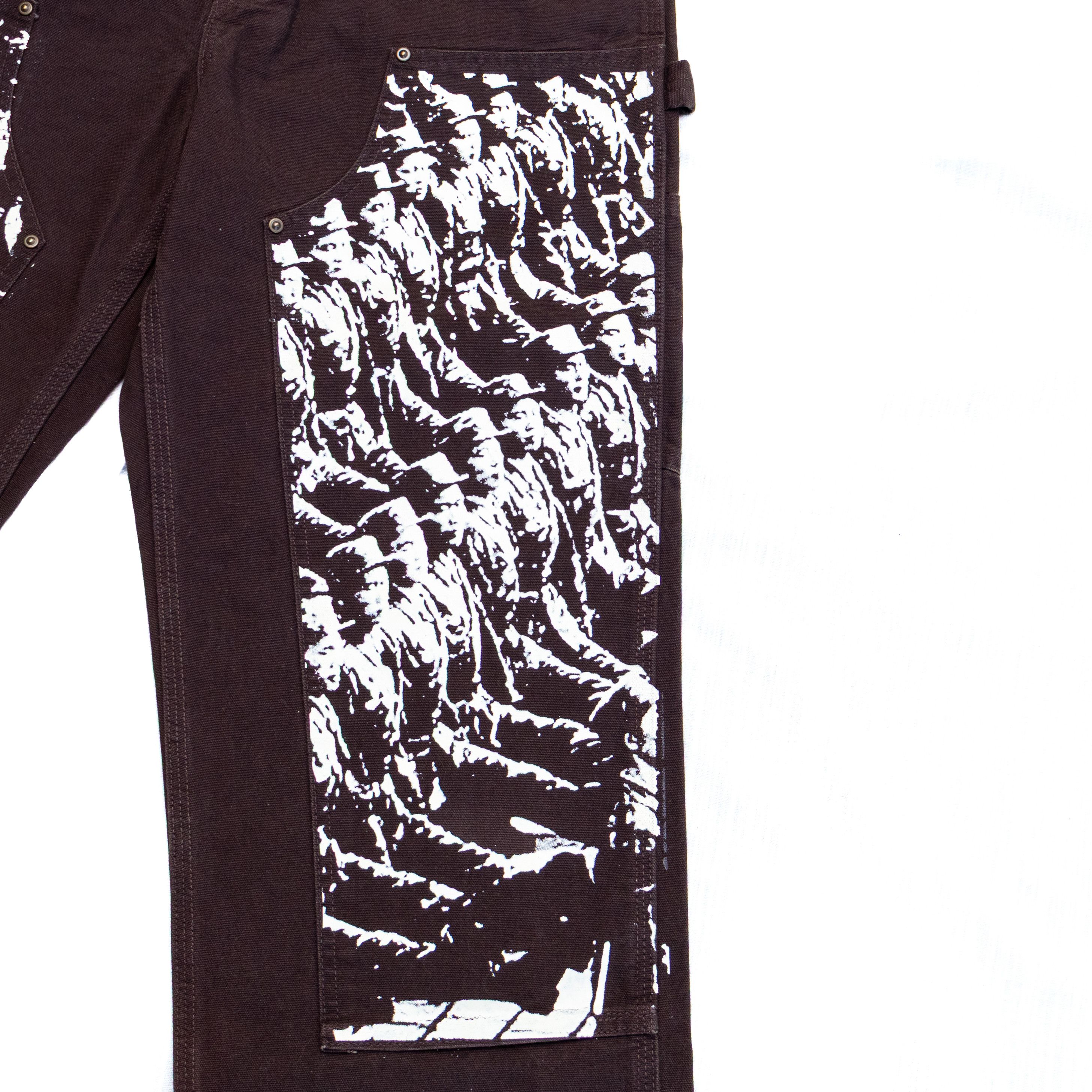 Carhartt Carhartt B136 DKB Double Knee Pants Brown Custom Graphic 31 Size US 31 - 5 Thumbnail