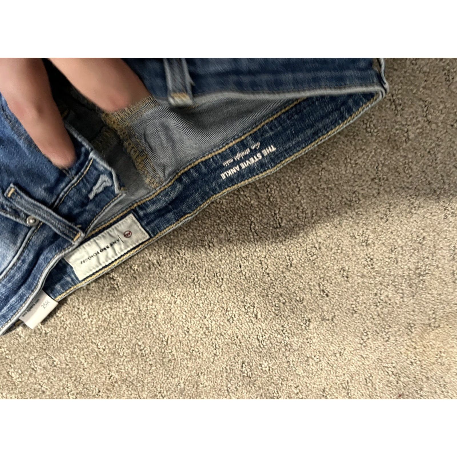 Vintage AG Adriano Goldschmied Stevie Jeans Slim Ankle Women's 25R Blue Denim Size 42" / US 20 - 5 Thumbnail