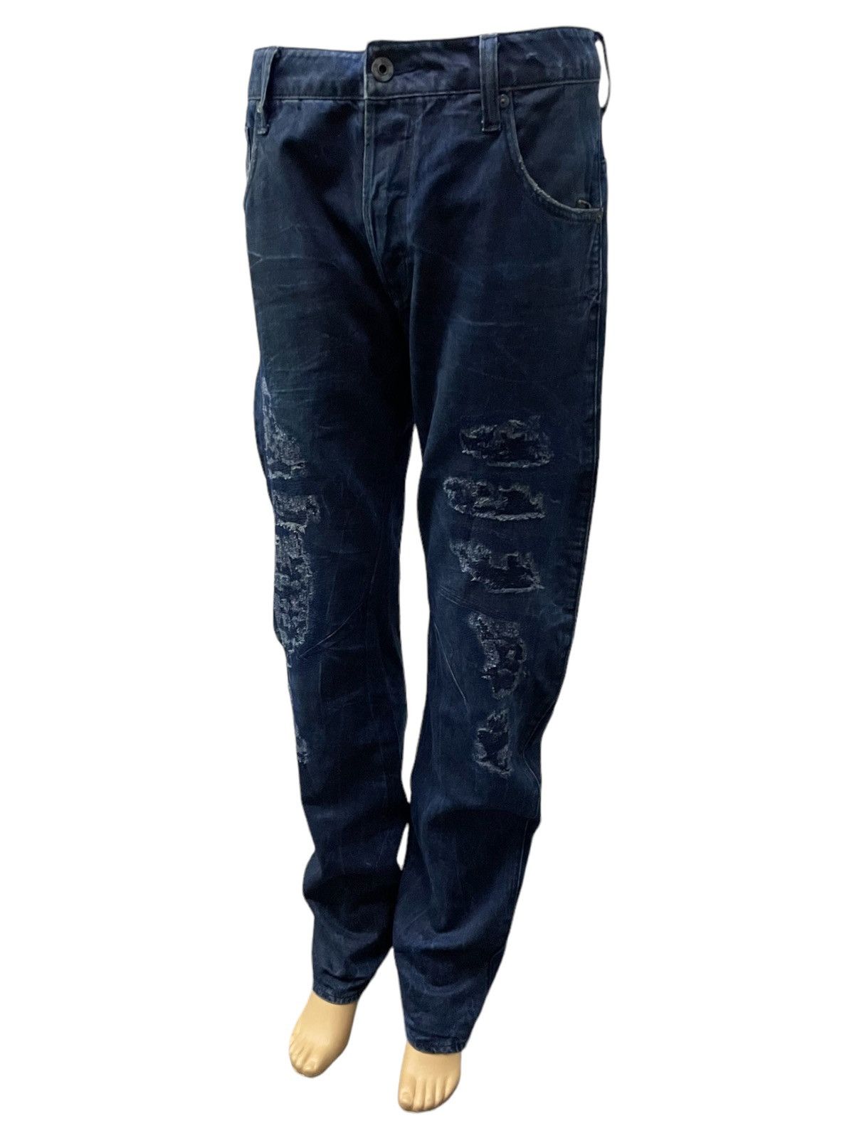G-Star × Hysteric Glamour G Star Raw Engineered Curved Leg Crash Distressed Jeans Size US 30 / EU 46 - 5 Thumbnail