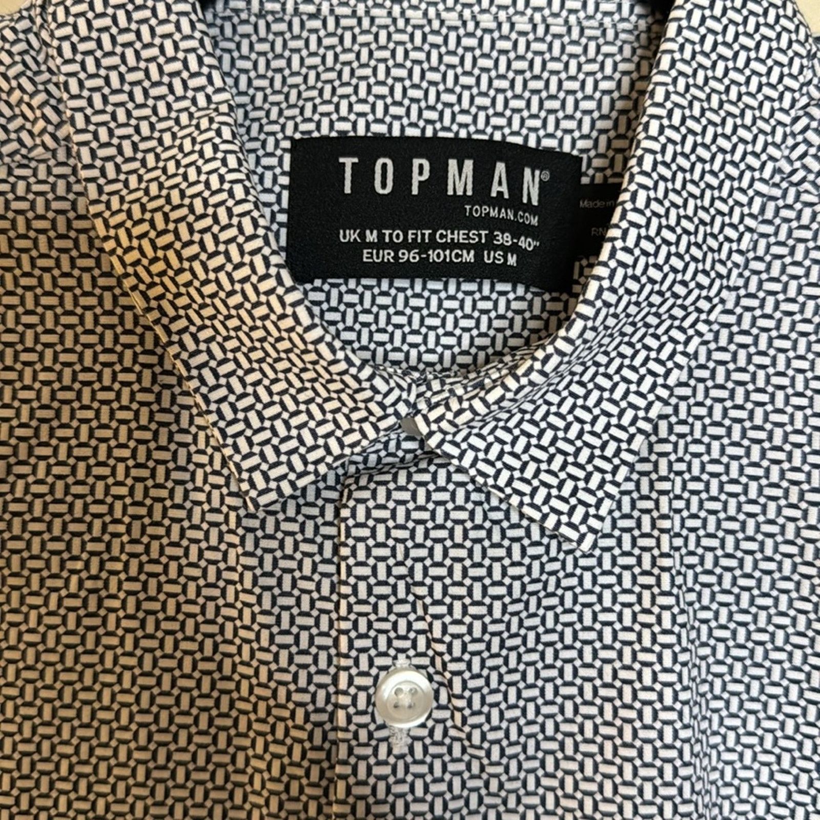 Topman Topman Geometric Printed Button Up Shirt Size M Size US M / EU 48-50 / 2 - 4 Thumbnail