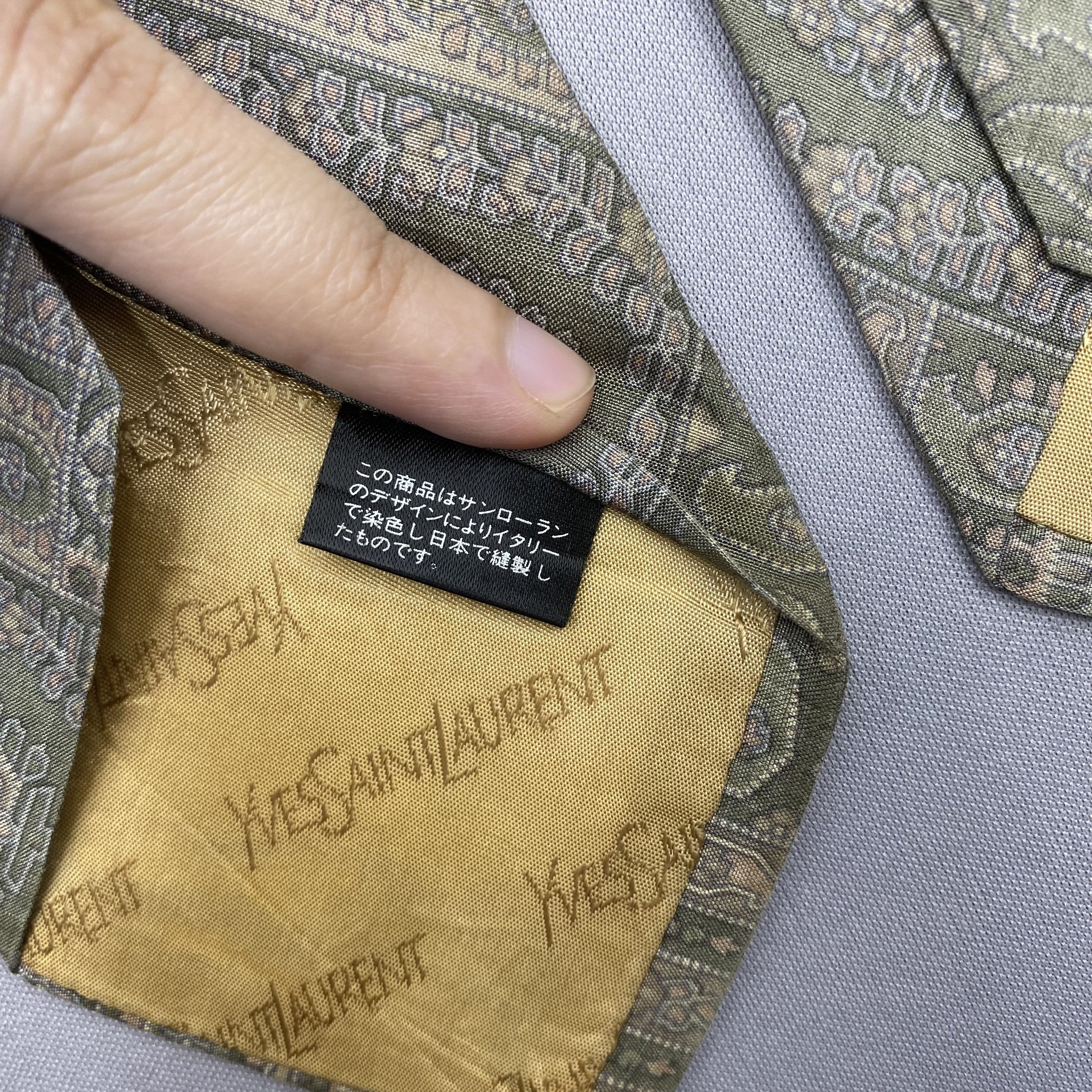 Japanese Brand Vintage Yves Saint Laurent SILK Necktie Cravate Pure Silk Size ONE SIZE - 8 Thumbnail