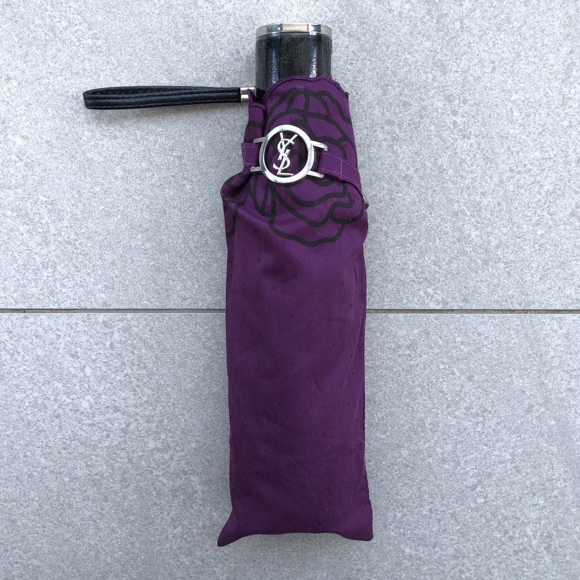 Yves Saint Laurent Saint Laurent Rose Pattern Folding Parasol Monogram YSL Size ONE SIZE - 10 Thumbnail