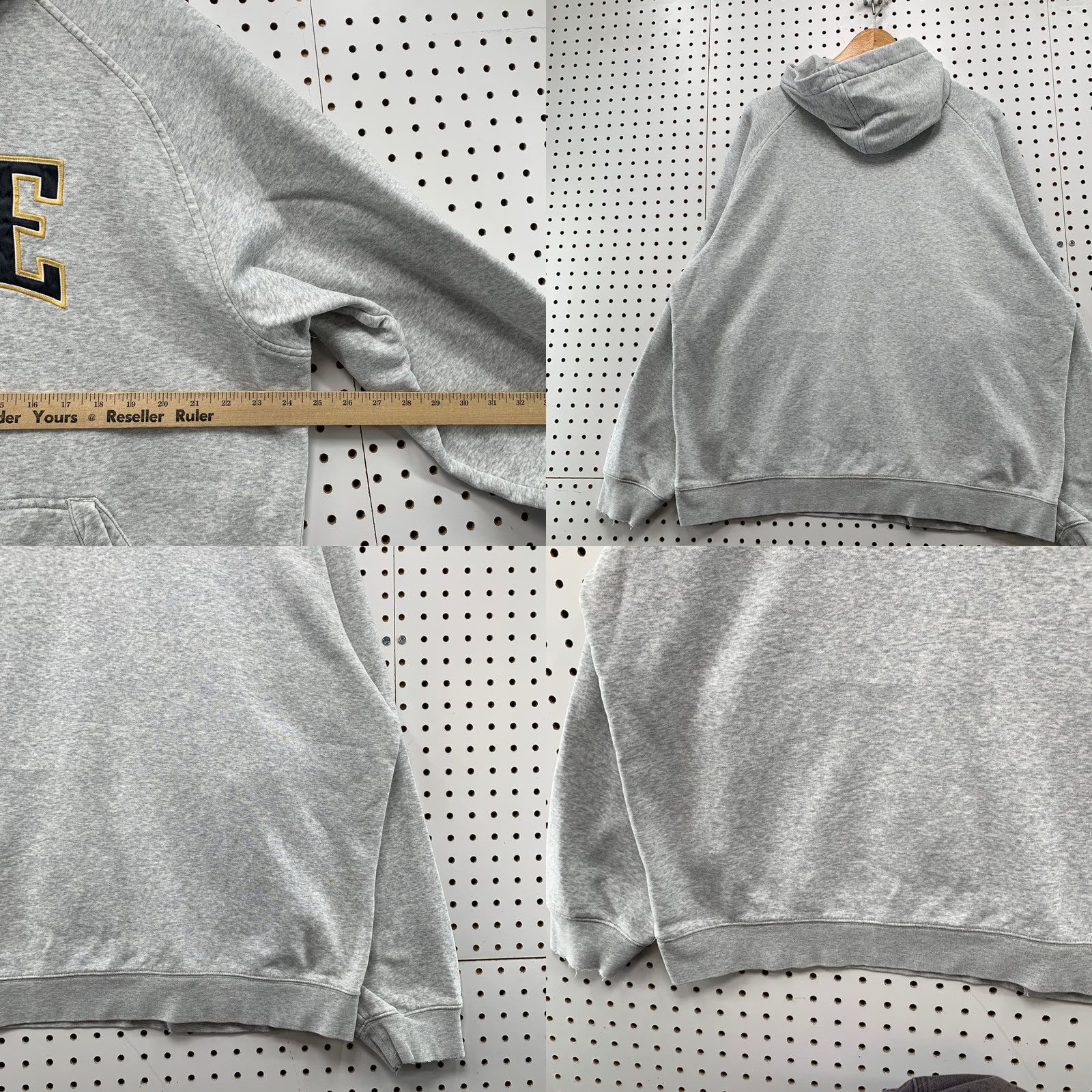 Nike Nike Hoodie Mens XL Gray Center Swoosh Embroidered Spellout Vintage Size US XL / EU 56 / 4 - 10 Thumbnail