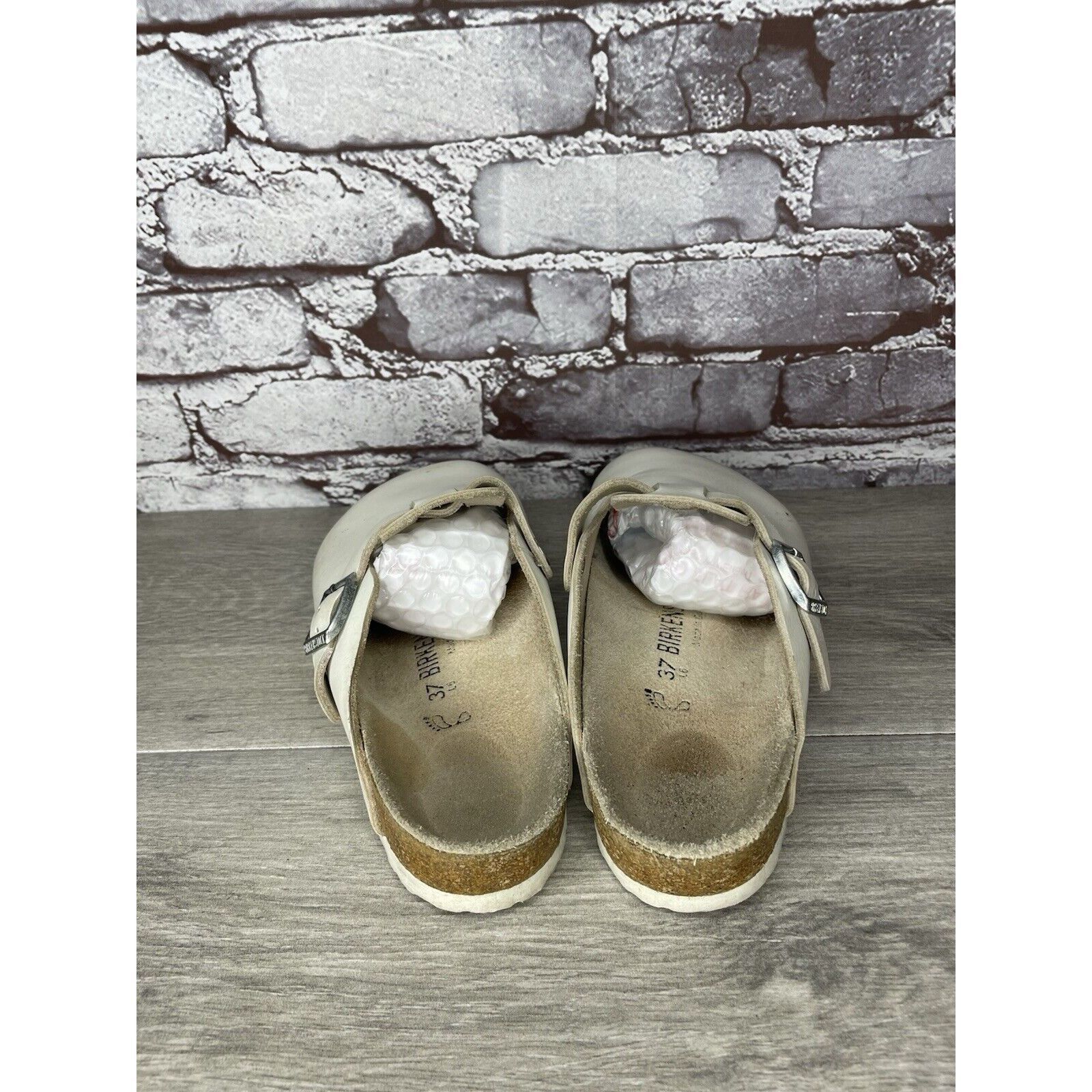 Birkenstock Birkenstock Boston White Leather Strap Slides Clogs Shoes Wo Size US 6.5 / IT 36.5 - 5 Thumbnail