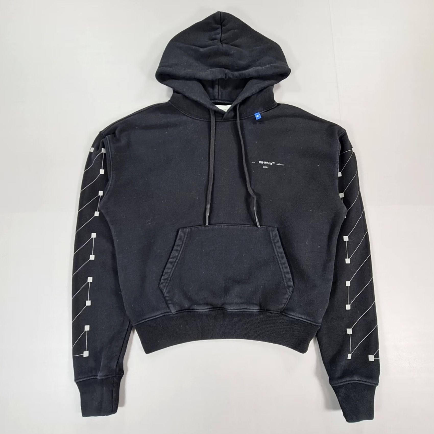 Off-White Off-White Hoodie Black XXS Diag Backbone Cotton Pullover Logo Front Kangaroo Pocket Regular Fit Mens Shirts Size US XXS / EU 40 - 3 Thumbnail