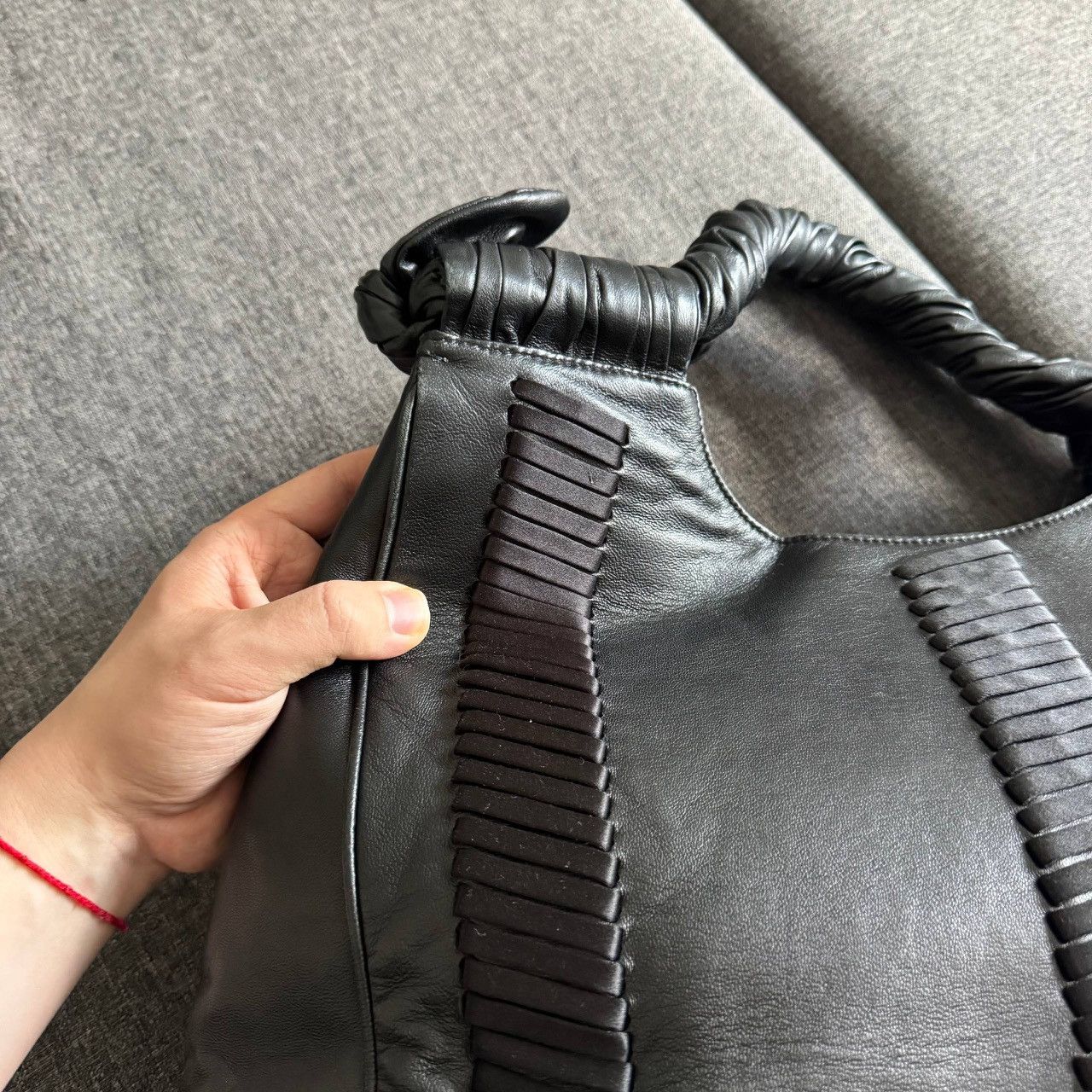 Giorgio Armani Giorgio Armani Black Oversized Leather Daily Bag Size ONE SIZE - 8 Thumbnail