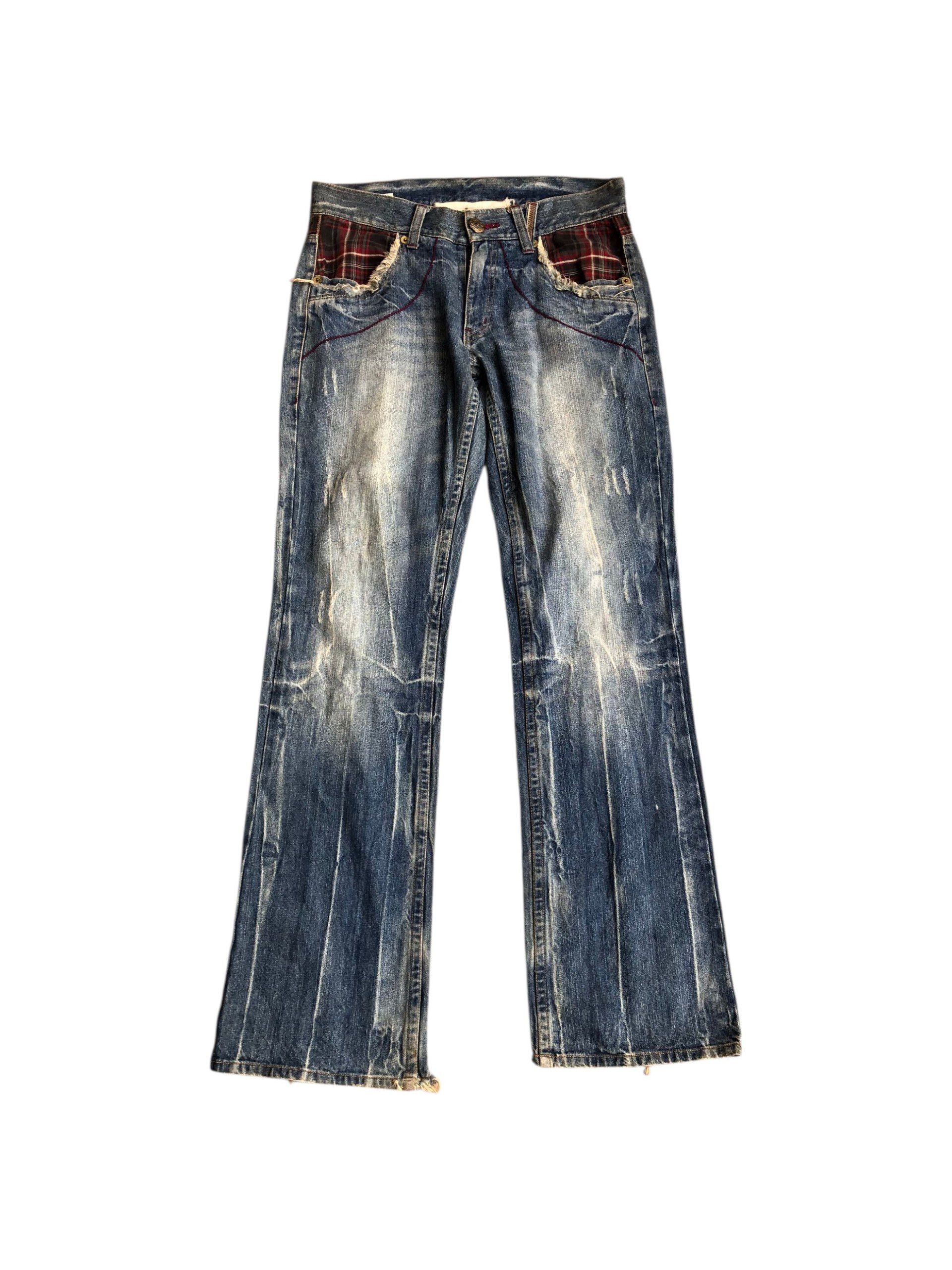 If Six Was Nine 2000s Flared Fading Jeans Vkei style Y2k Japanese Size US 30 / EU 46 - 2 Thumbnail