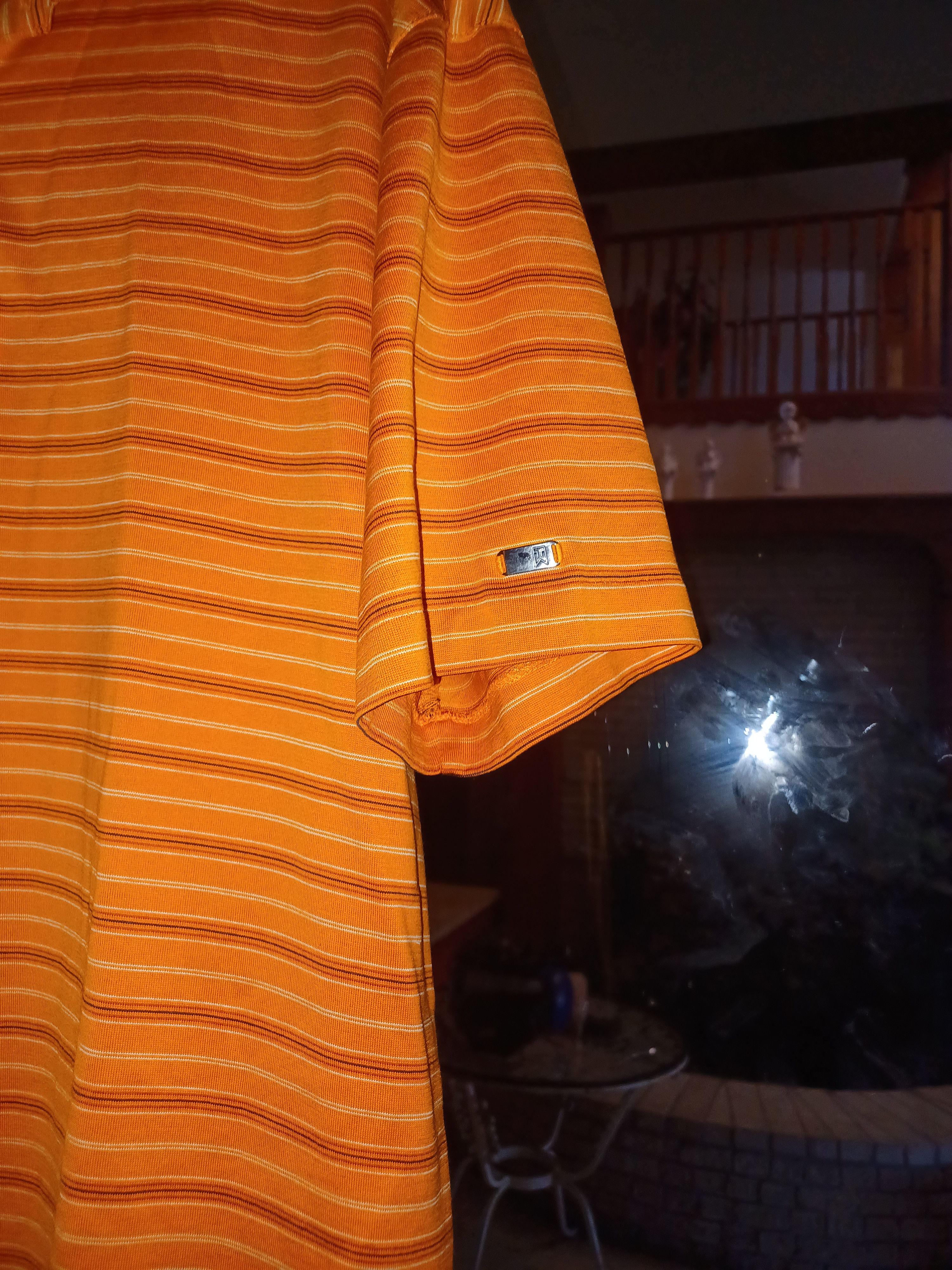 Other Tiger Woods Men's Polo Shirt Large Orange Stripes Size US L / EU 52-54 / 3 - 3 Thumbnail