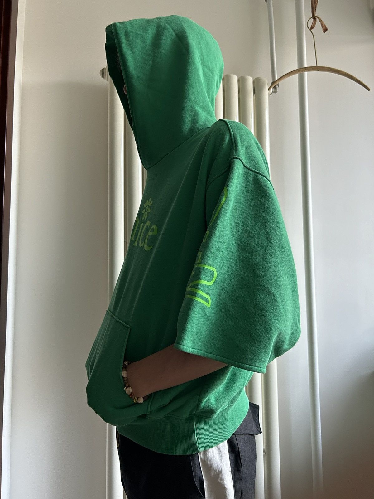 ERL ERL green short cut ‘wide cuff venice’ hoody Size US L / EU 52-54 / 3 - 12 Thumbnail