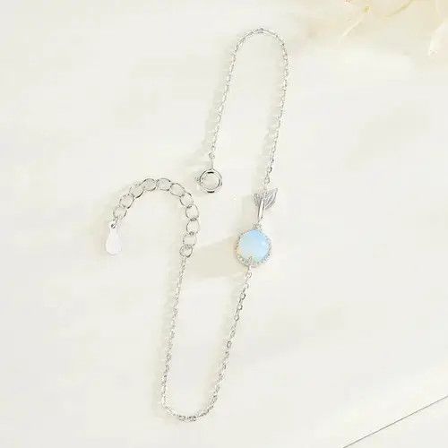 Japanese Brand S925 Sterling Silver Moonstone Charm Bracelet for Women Size ONE SIZE - 2 Thumbnail