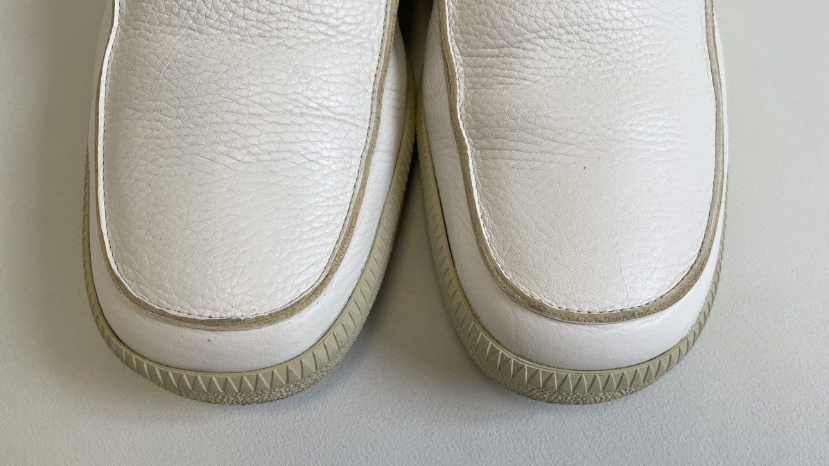 Helmut Lang OG Square Toe White Leather Loafers Size US 11 / EU 44 - 8 Thumbnail