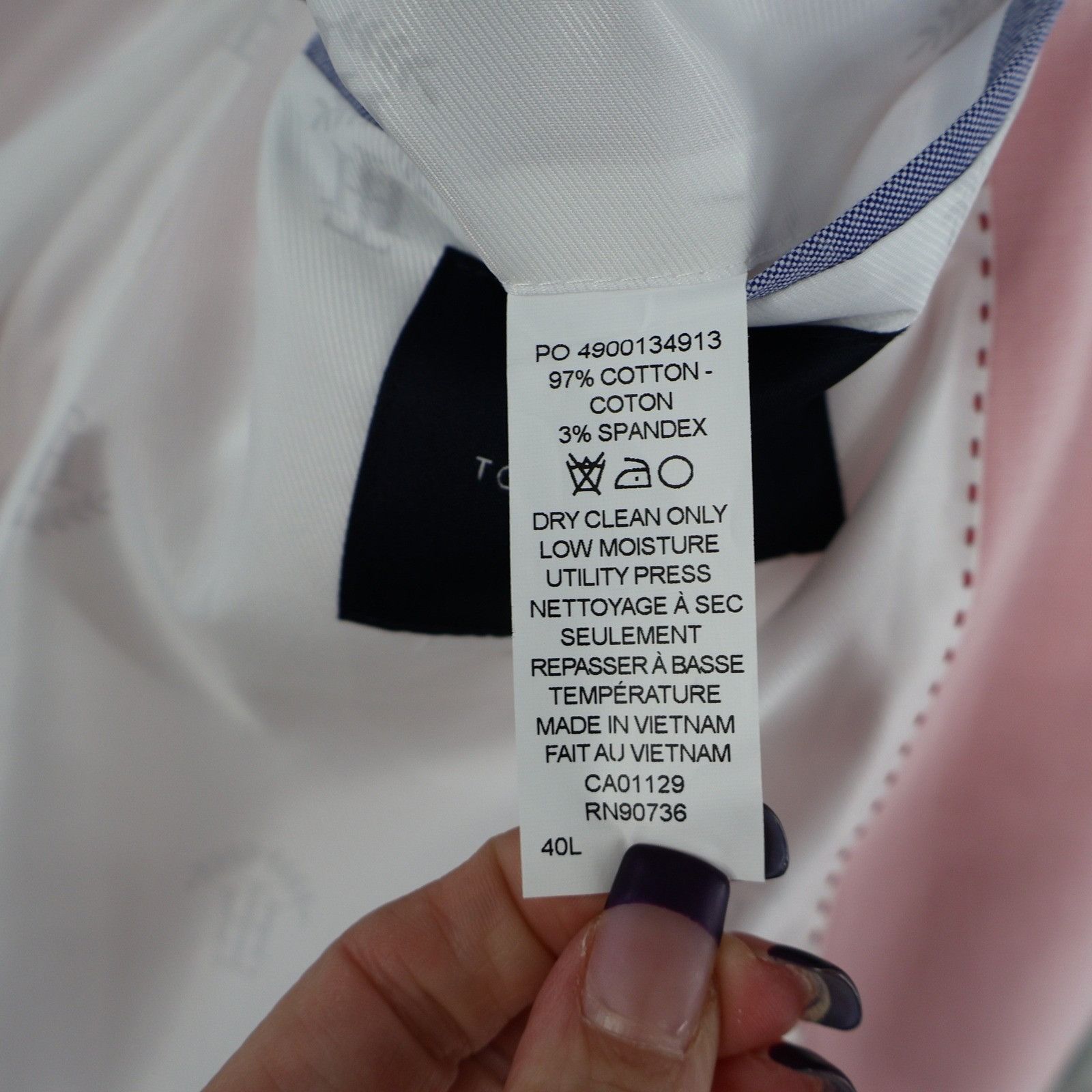 Tommy Hilfiger Tommy Hilfiger Modern Fit Flex Suit Jacket Mens 40L Pink Size 40L - 5 Thumbnail