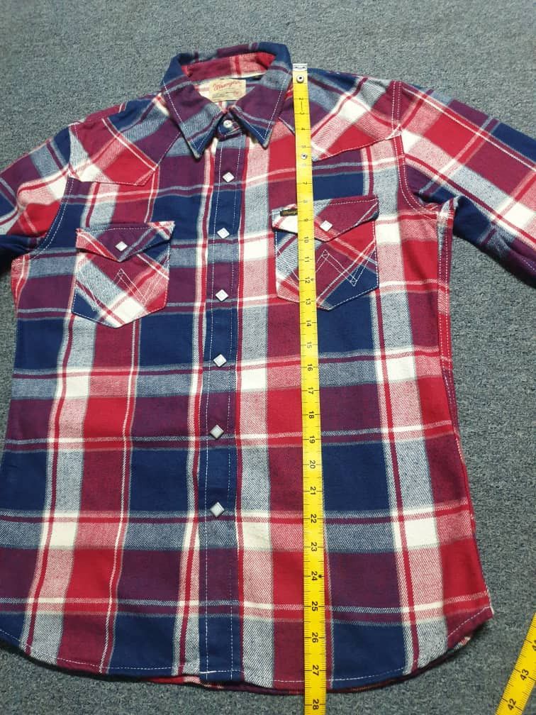 Japanese Brand Wrangler square button checkered western shirt Size US M / EU 48-50 / 2 - 10 Thumbnail