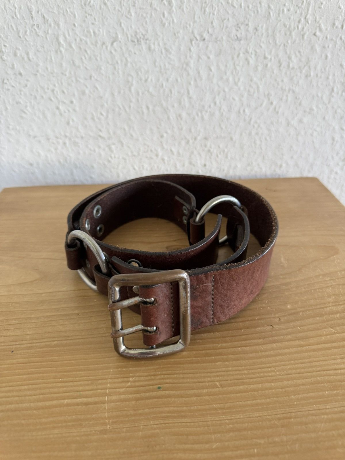 Dsquared2 Ring Link Harness Leather Belt Brown Size ONE SIZE - 1 Thumbnail