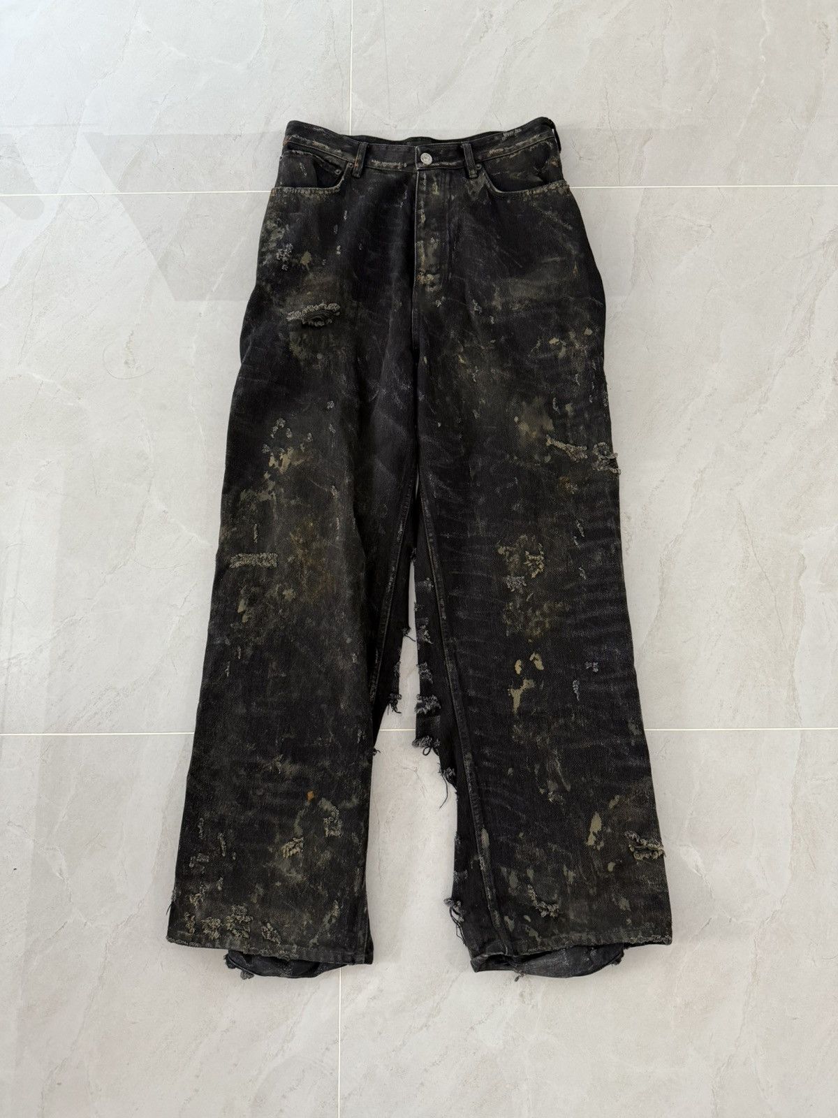 Balenciaga Balenciaga SS23 Runway Complete Destroyed Black Denim Sz.XS Size US 29 - 5 Thumbnail