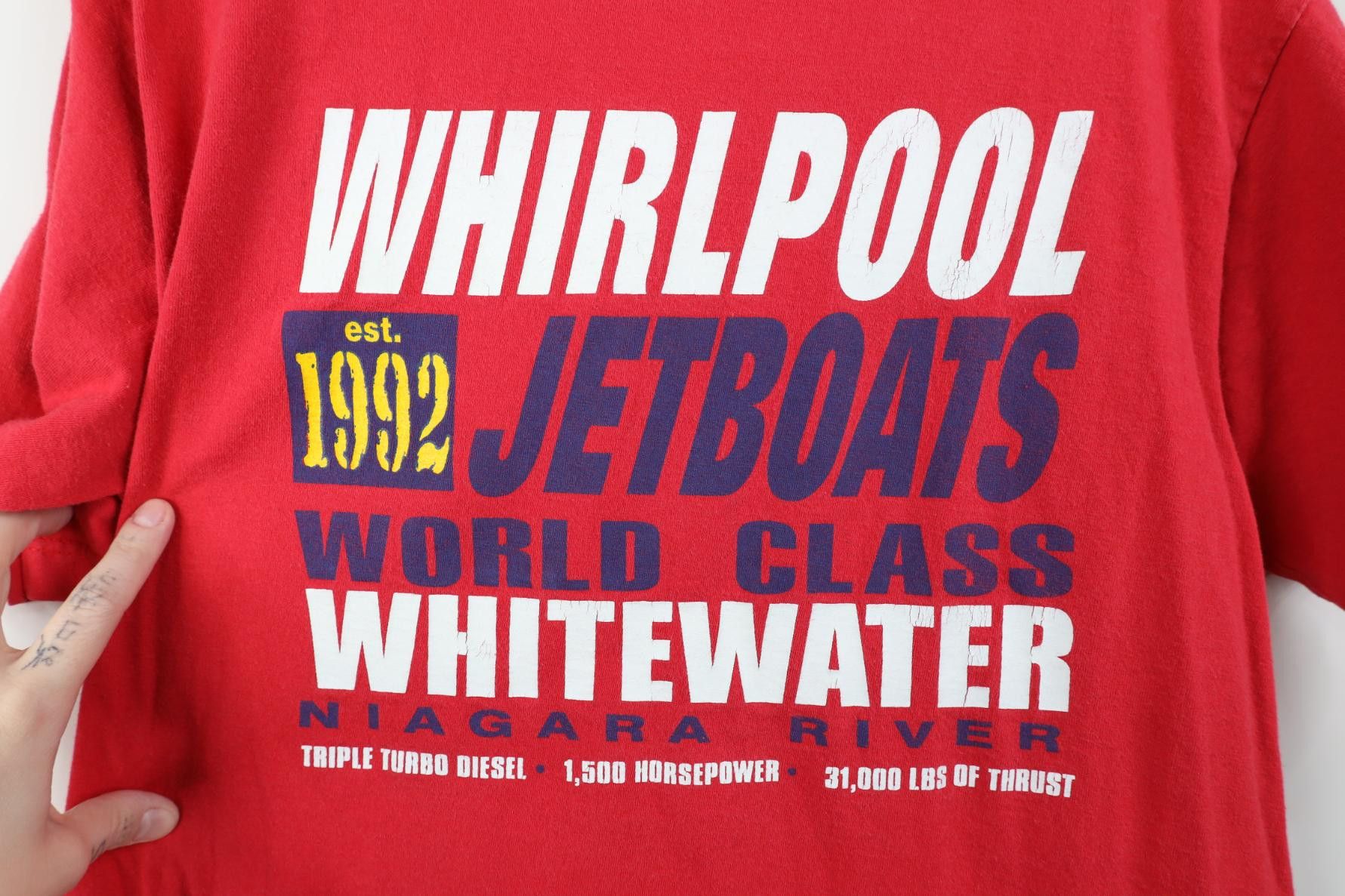 Vintage Vintage 90s Whirlpool Jet Boats Boating T-Shirt Red Cotton Size US M / EU 48-50 / 2 - 10 Thumbnail