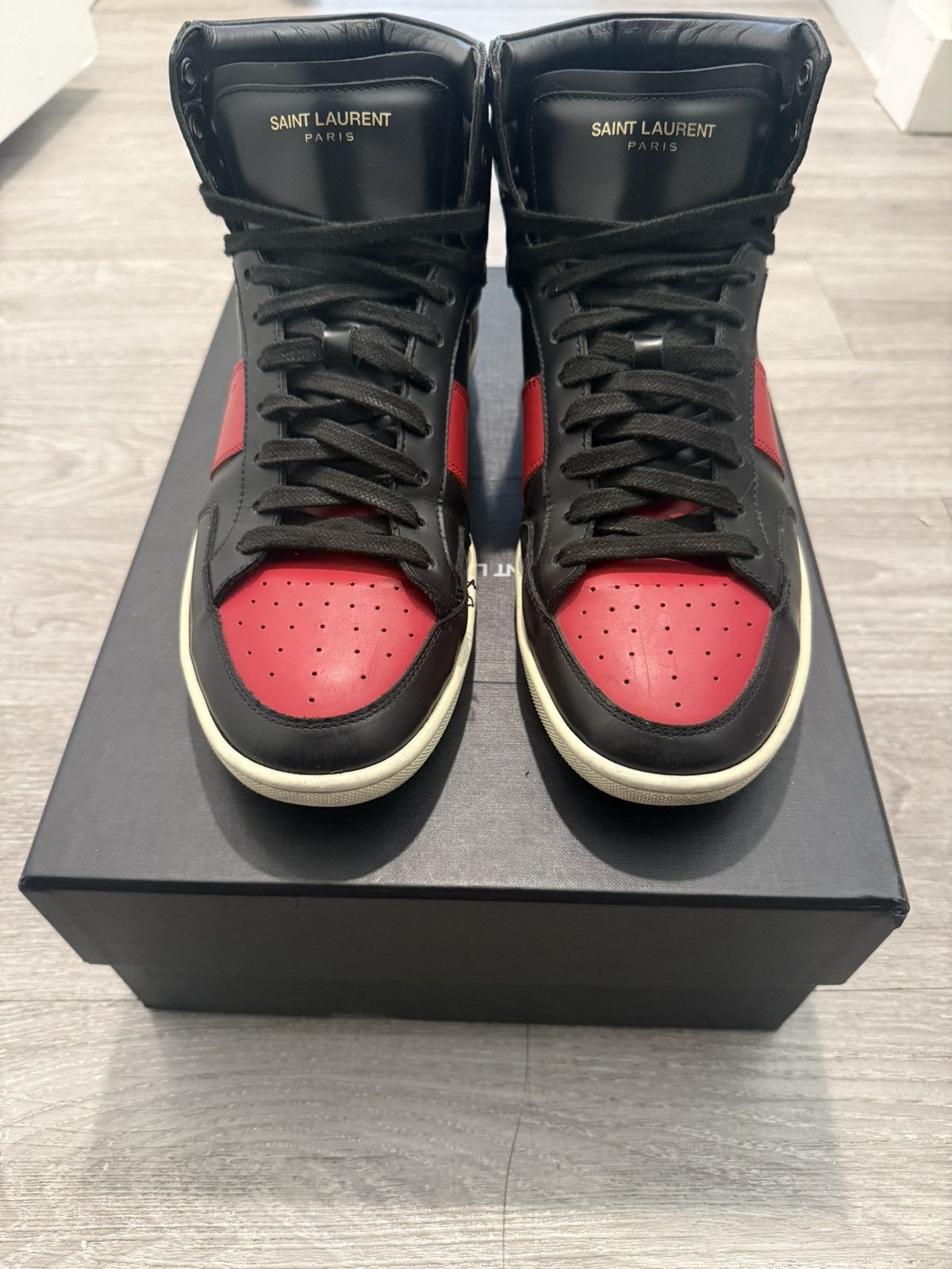 Saint Laurent Paris Saint Laurent Pairs SL/10H Black/Red Size EU 41 Size US 8 / EU 41 - 2 Thumbnail