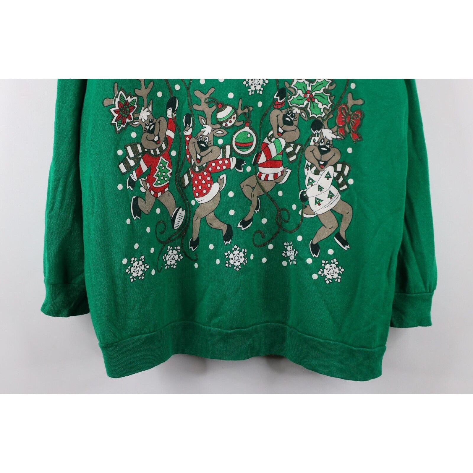 Vintage Vintage 90s Christmas Reindeer All Over Print Sweatshirt Size XXL / US 16-18 / IT 52-54 - 3 Thumbnail