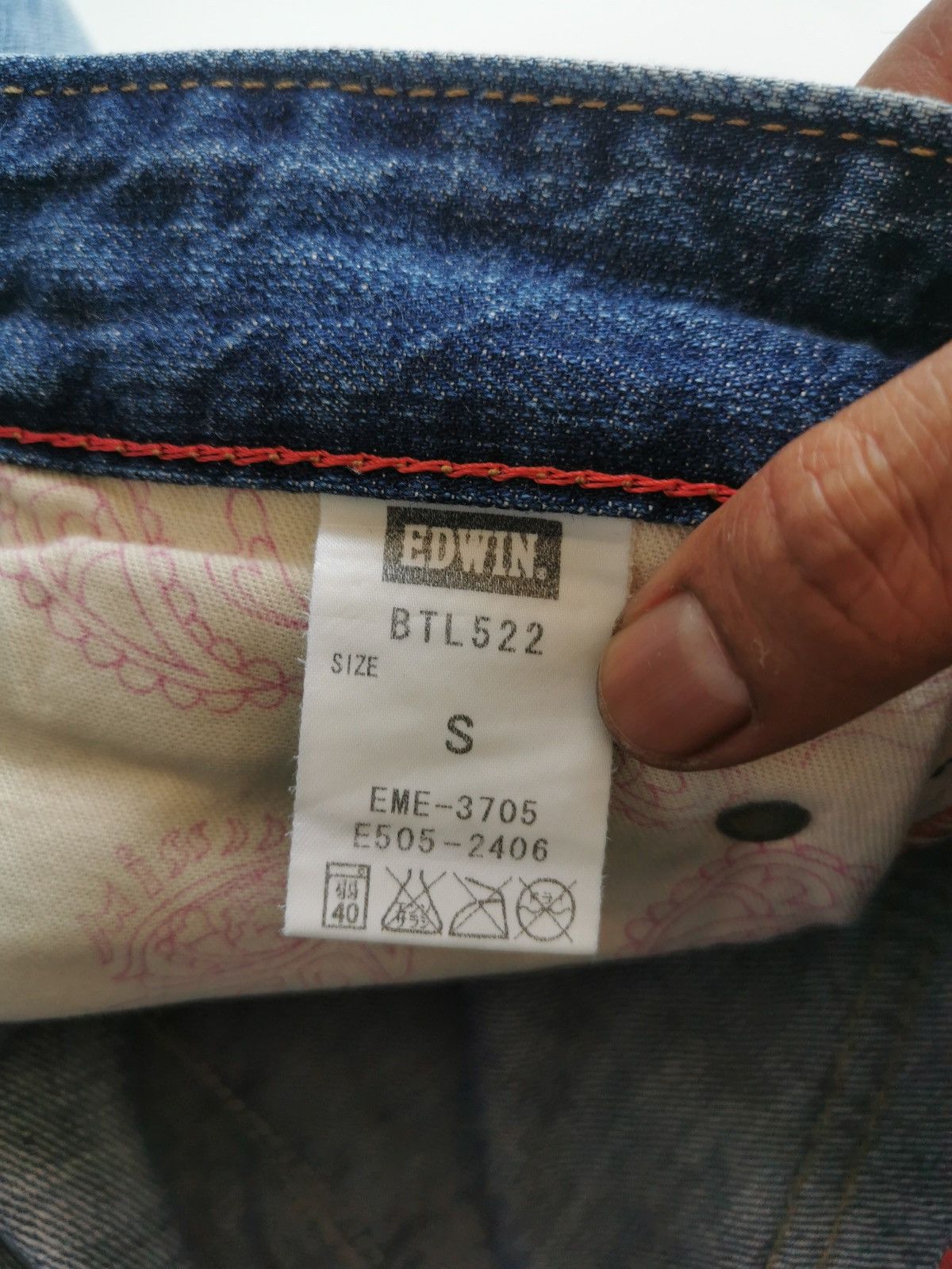 Edwin Edwin Blue Trip Leather Trim Distressed Jeans Size 29" - 11 Thumbnail