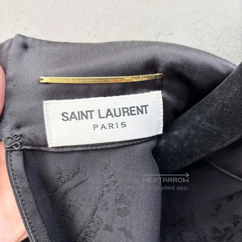 Saint Laurent Paris Saint Laurent Paris Printed Long Sleeve Maxi Dress Black Size S / US 4 / IT 40 - 3 Thumbnail