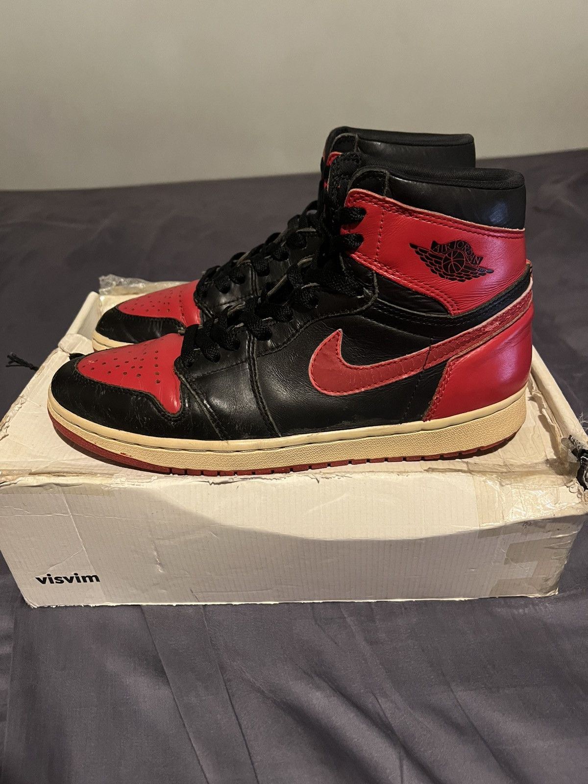 Jordan Brand Nike Air Jordan 1 Bred 1994 size UK 8.5 US 9.5 Size US 9.5 / EU 42-43 - 4 Thumbnail