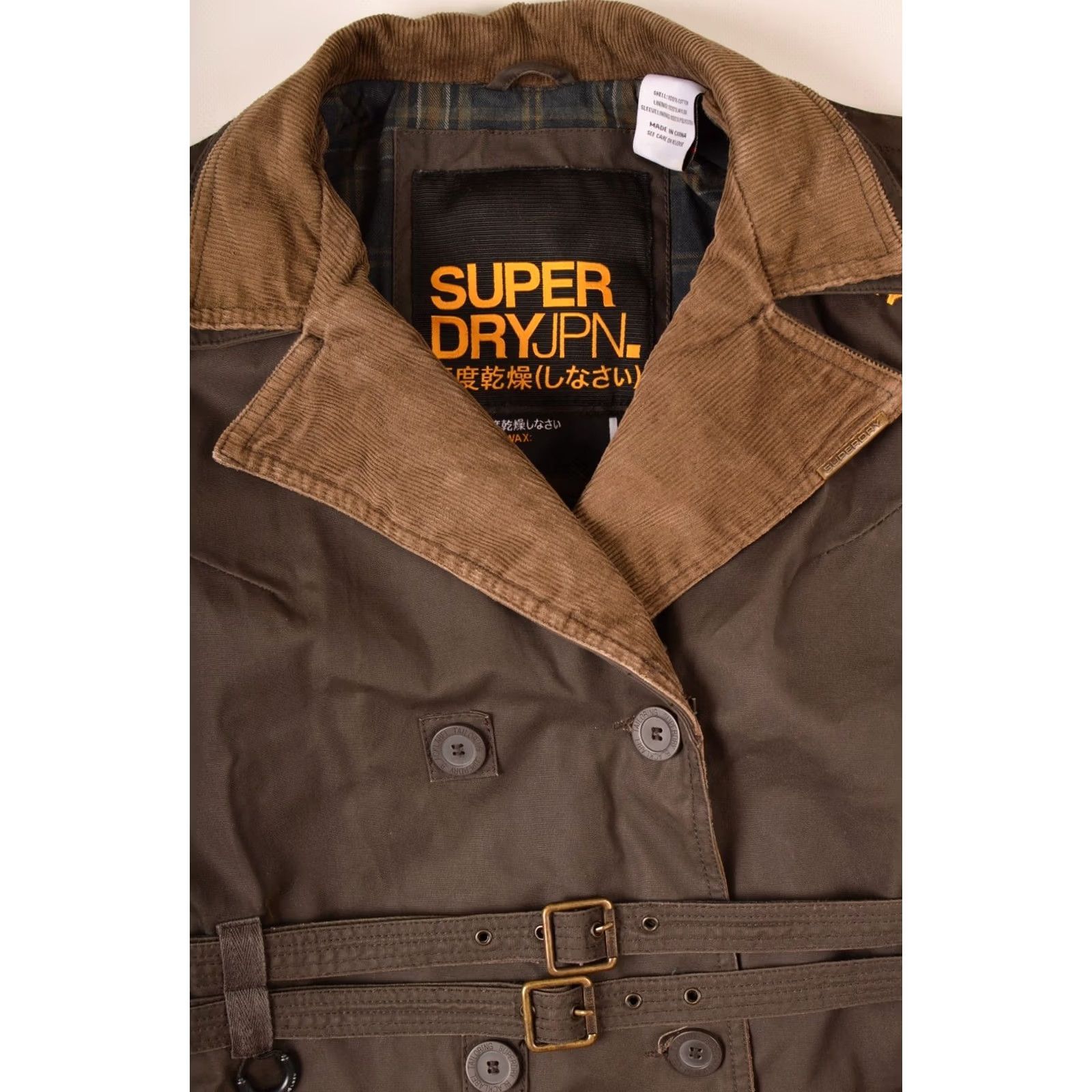Superdry VINTAGE Superdry Safari Mac Womens Wax Coat Jacket L Brown Trench Coat Cotton Coat Womens L Brown Size L / US 10 / IT 46 - 2 Thumbnail
