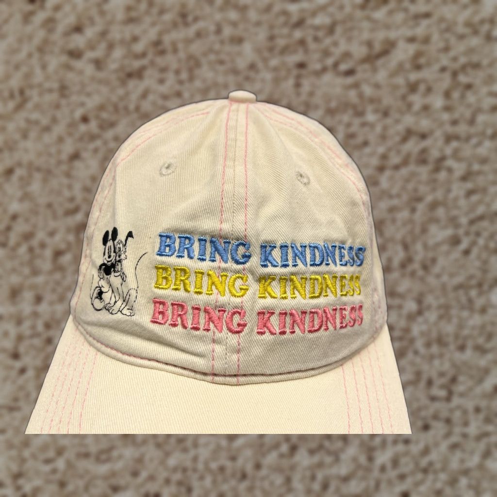 Disney Disney Hat Cap Strap Back Adult Ivory Cotton Mickey Mouse Pluto Cap Hat Disney Shirt? Size ONE SIZE - 1 Thumbnail