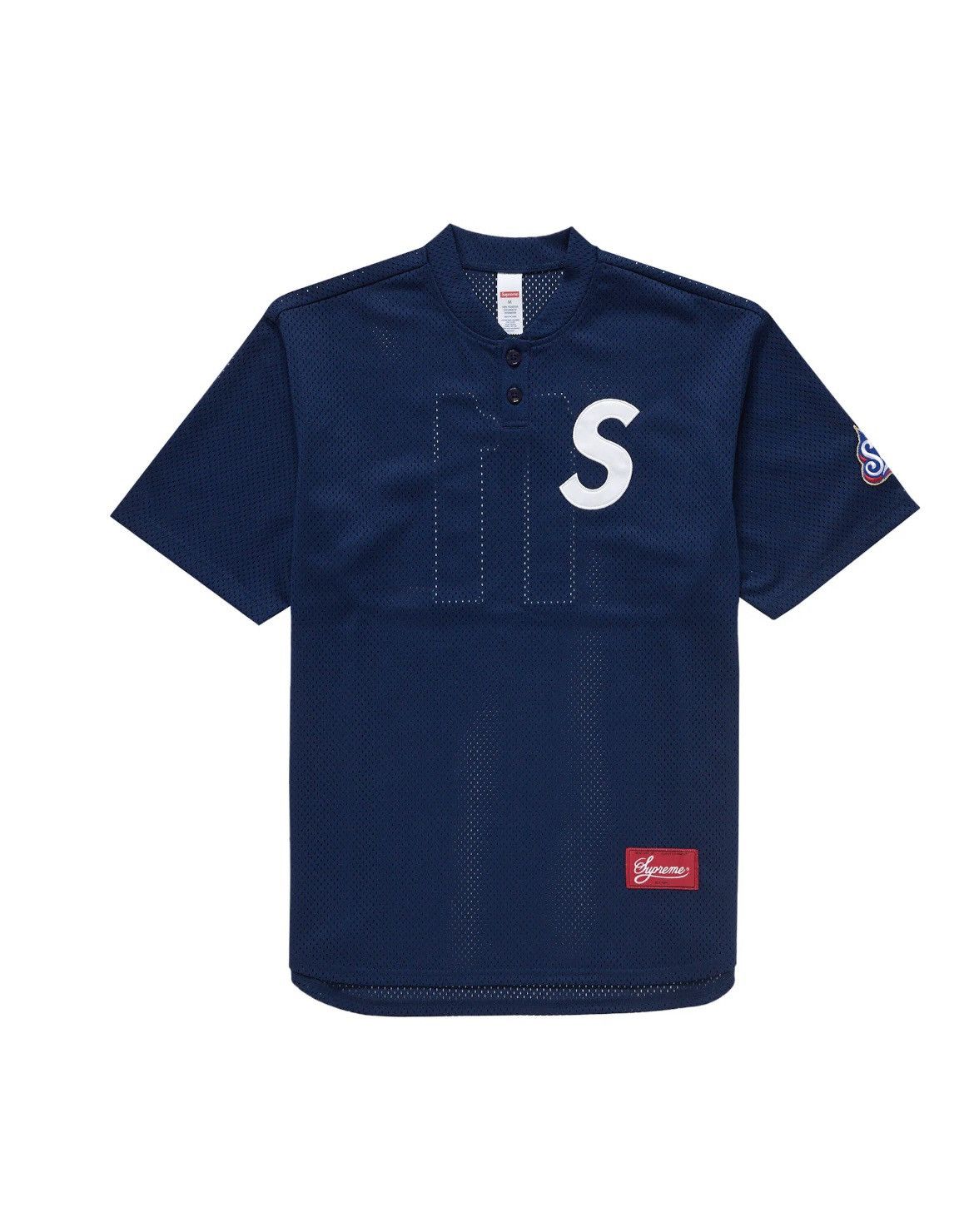 Supreme Supreme S Logo Baseball Henley Navy Size Large | Grailed