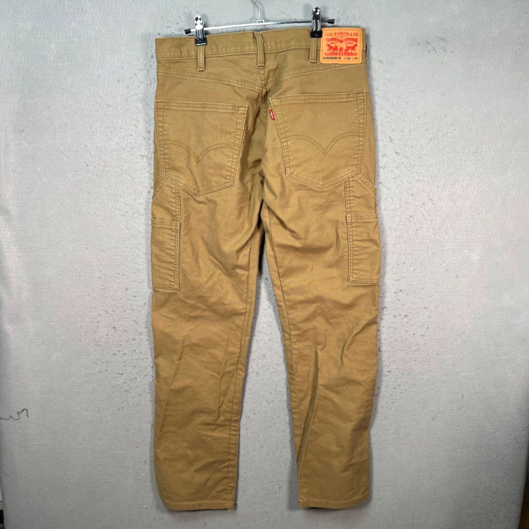 Levi's Levi's Mens 32x32 Workwear Fit Tan Pants Cotton Blend Durable Casual Carpenter 5-Pocket Straight Regular Size US 32 / EU 48 - 2 Thumbnail