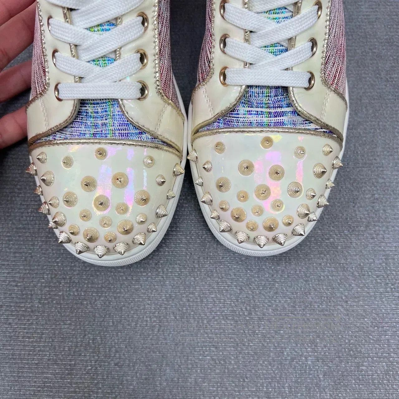 Christian Louboutin CL Christian Louboutin Gradient Stud Sneaker. Size US 4.5 / IT 34.5 - 3 Thumbnail