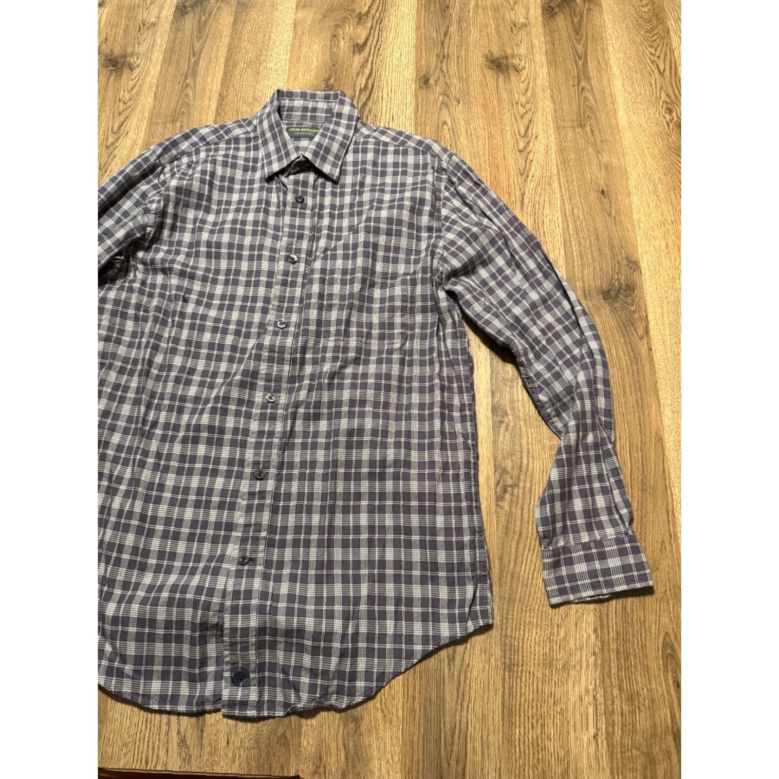 Vintage John Bartlett Consensus Shirt Men's Medium Gray White Long Sleeve Button Up Size US M / EU 48-50 / 2 - 4 Thumbnail